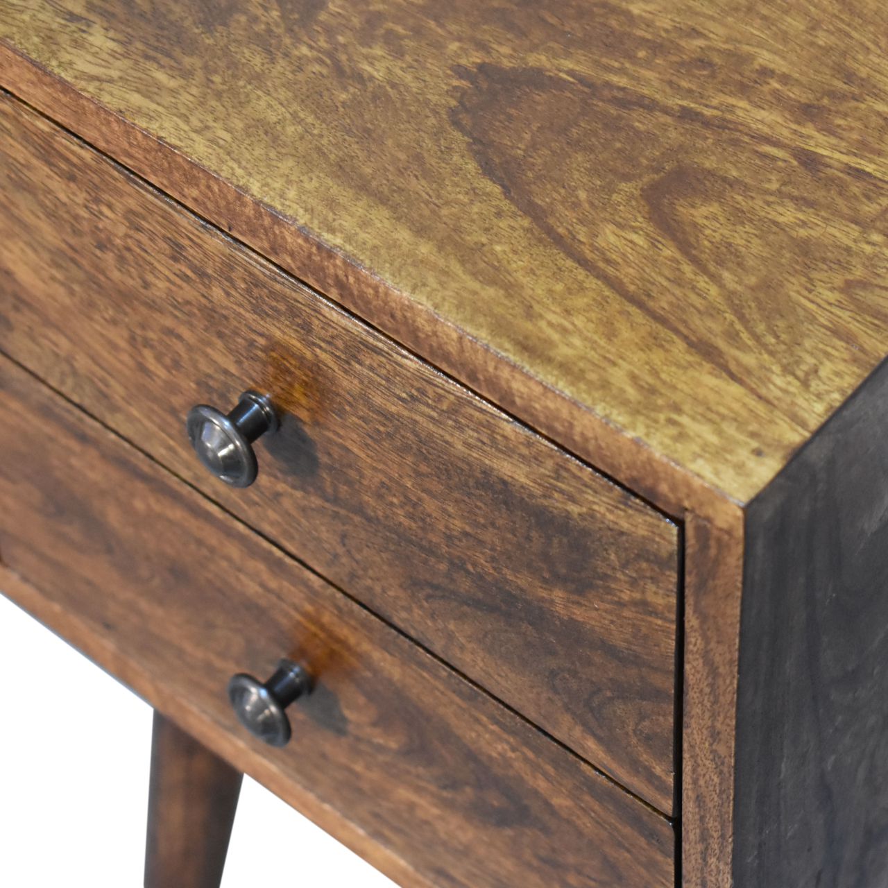 Small 2 Drawer Bedside Table 30cm – Solid Wood – Mini Blake