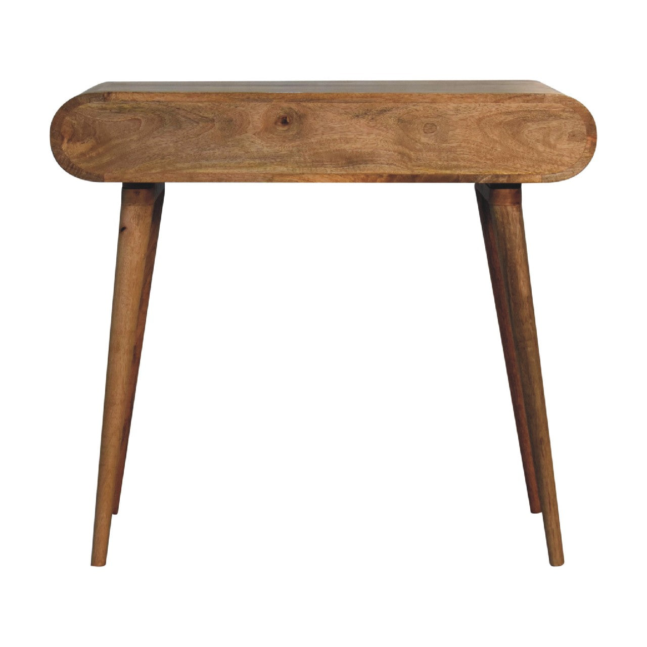 Compact Solid Wood Writing Desk with Storage | Bromley