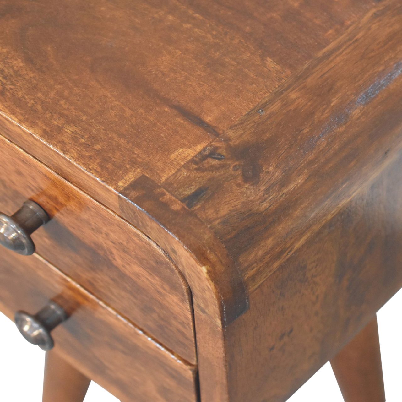 Modal 20cm Extra Narrow 2 Drawer Bedside Table – Chestnut