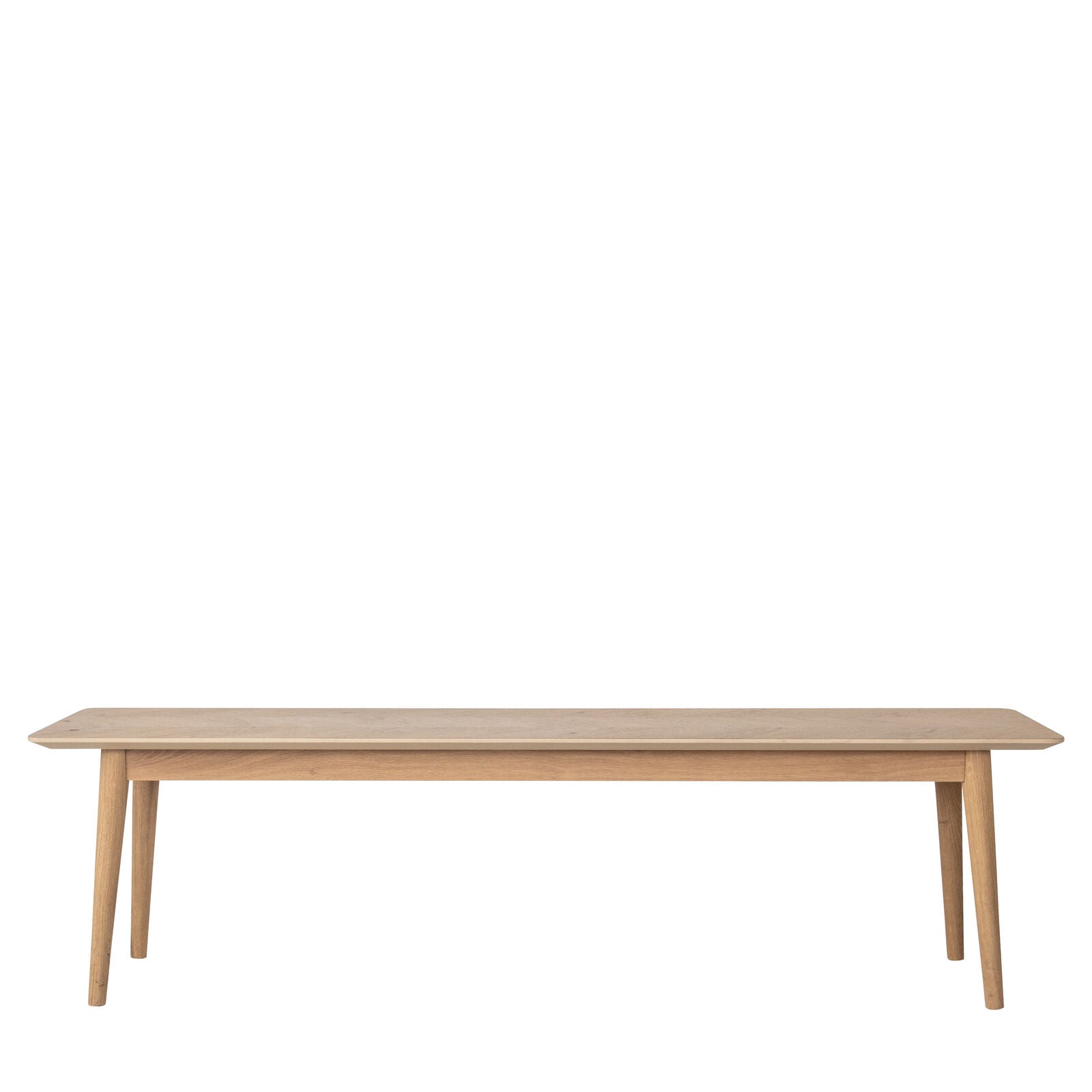 Jakob oak 3 seater dining bench in matte laquer finish | MalletandPlane.com