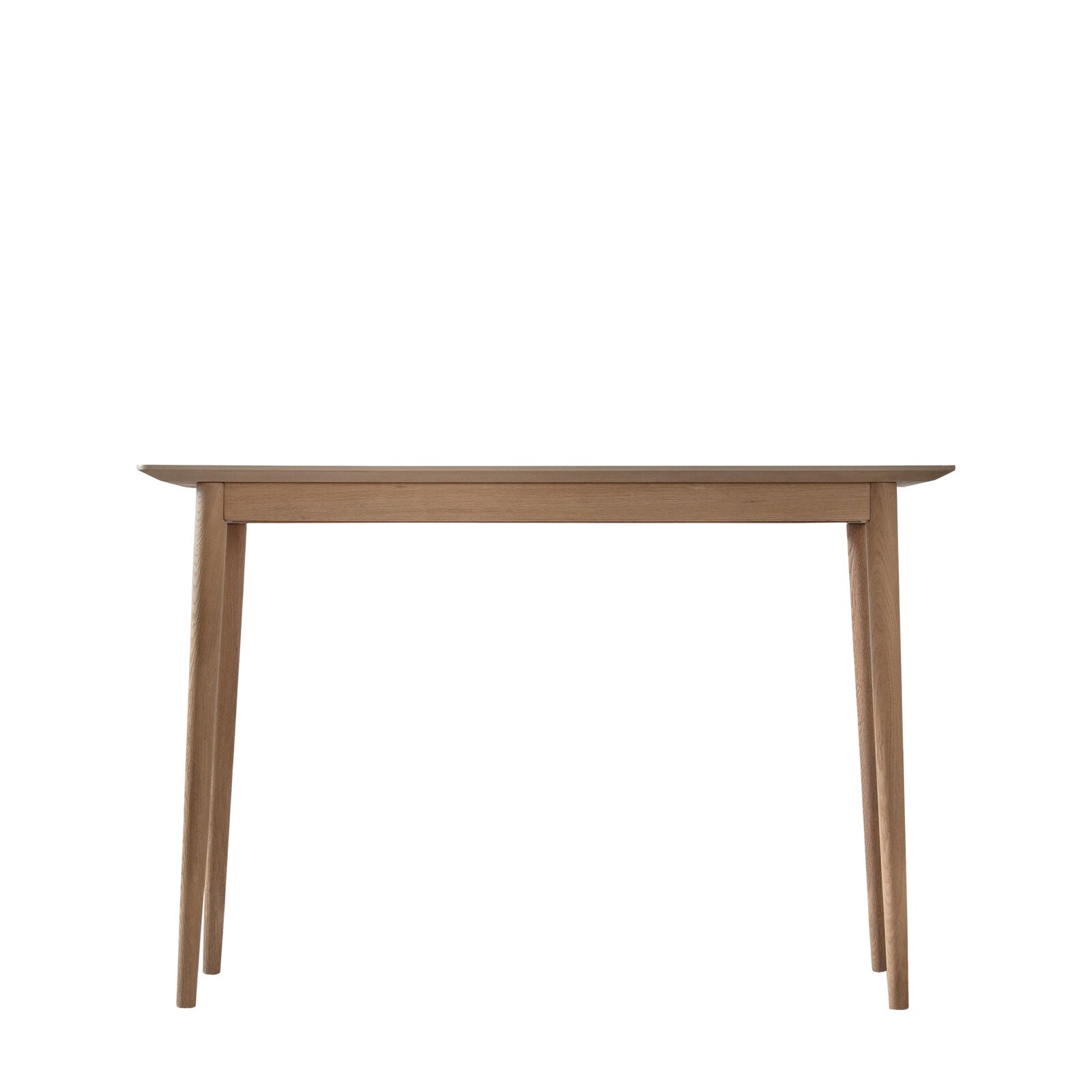 Jakob Oak Slim Console Table with inlaid chevron and matte laquer finish | malletandplane.com