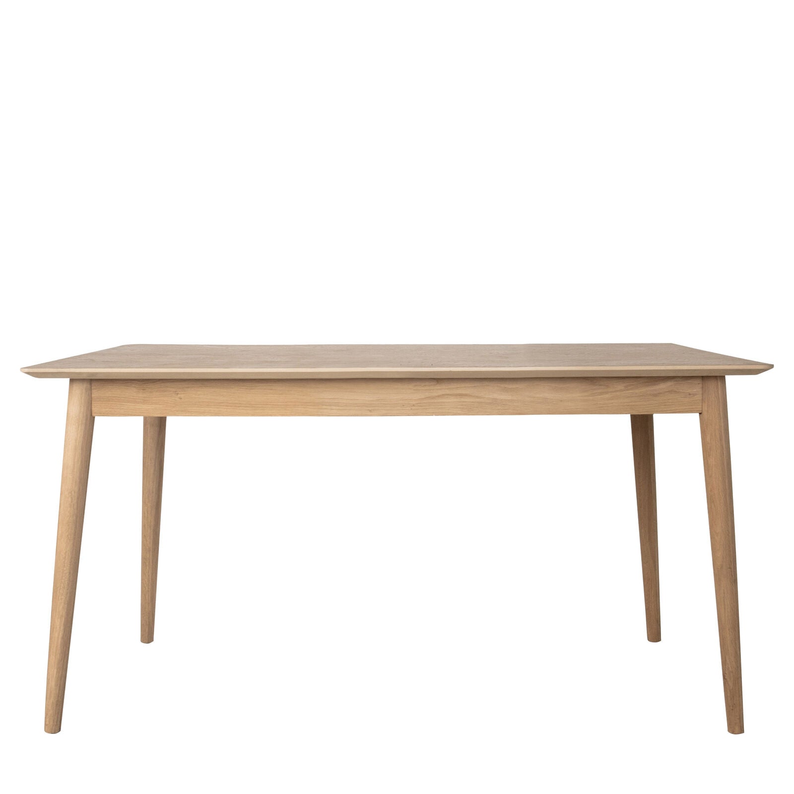 Jakob oak 6 seater dining table with chevron inlaid pattern and matte laquer finish | malletandplane.com