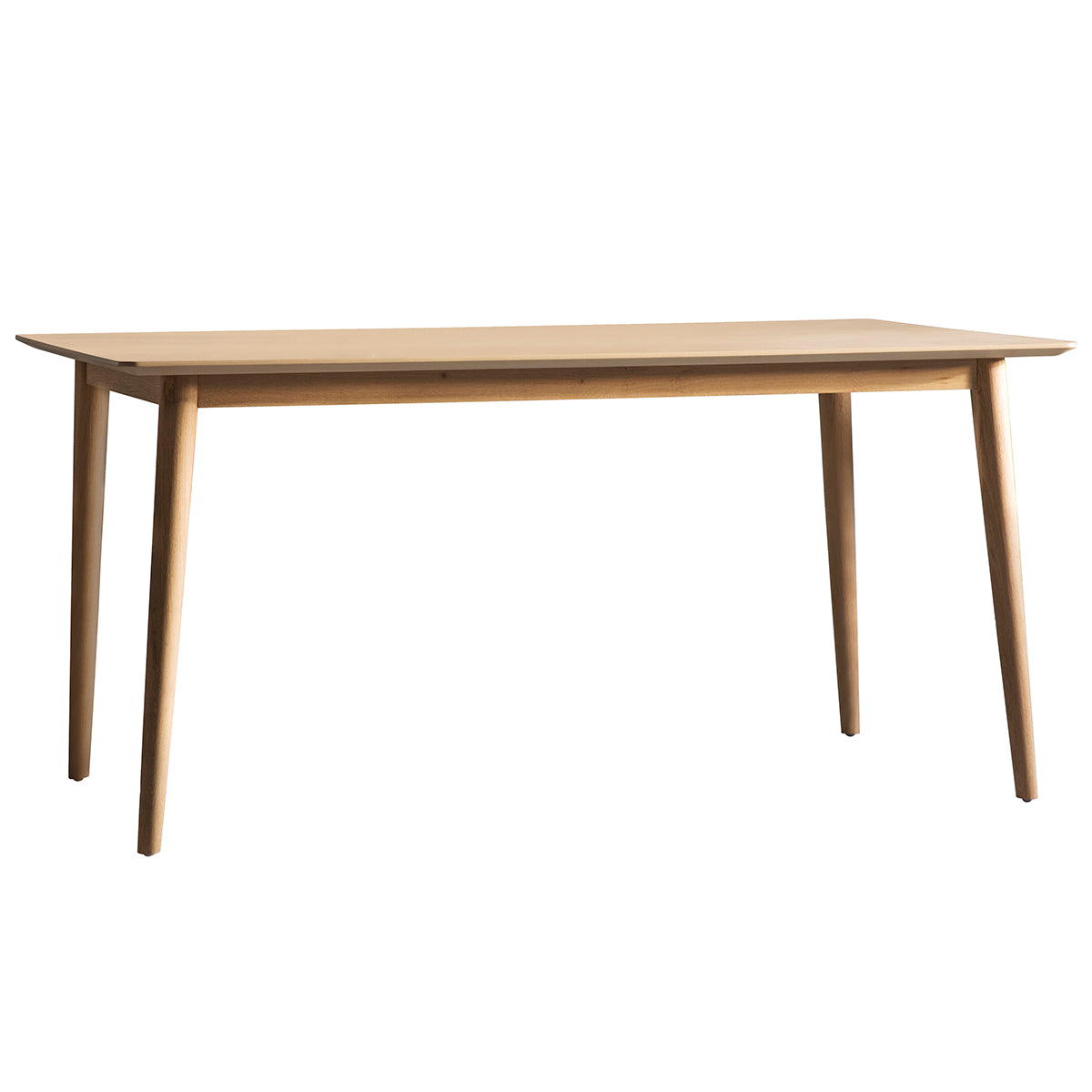 Jakob oak 6 seater dining table with chevron inlaid pattern and matte laquer finish | malletandplane.com