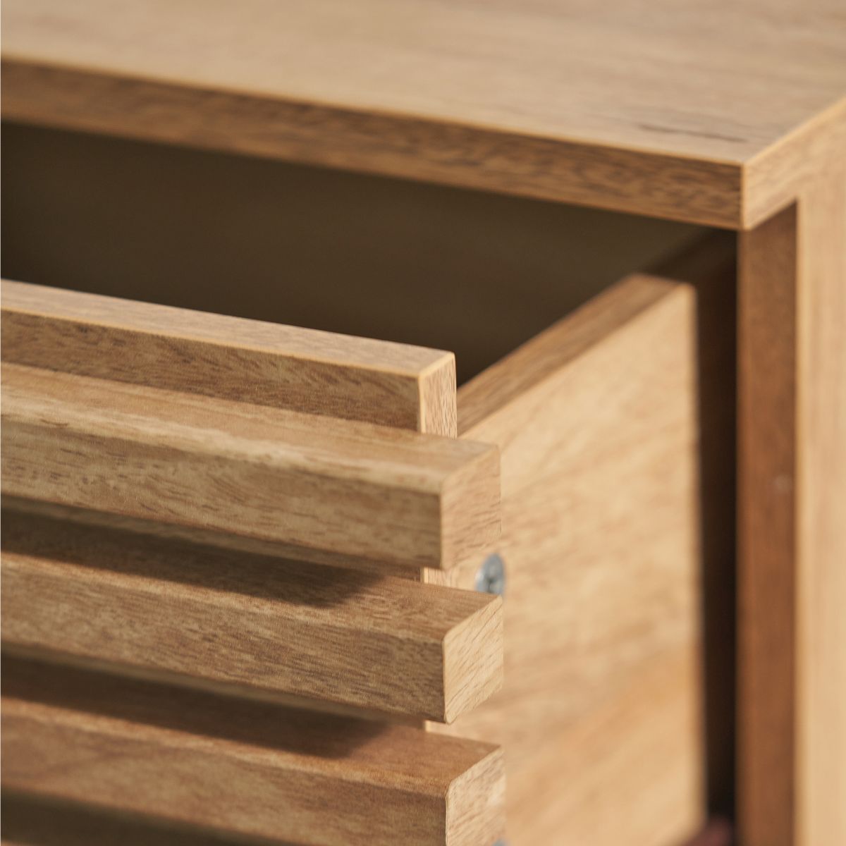 LARVIK Bedside Table with Drawer – Small Natural Wood