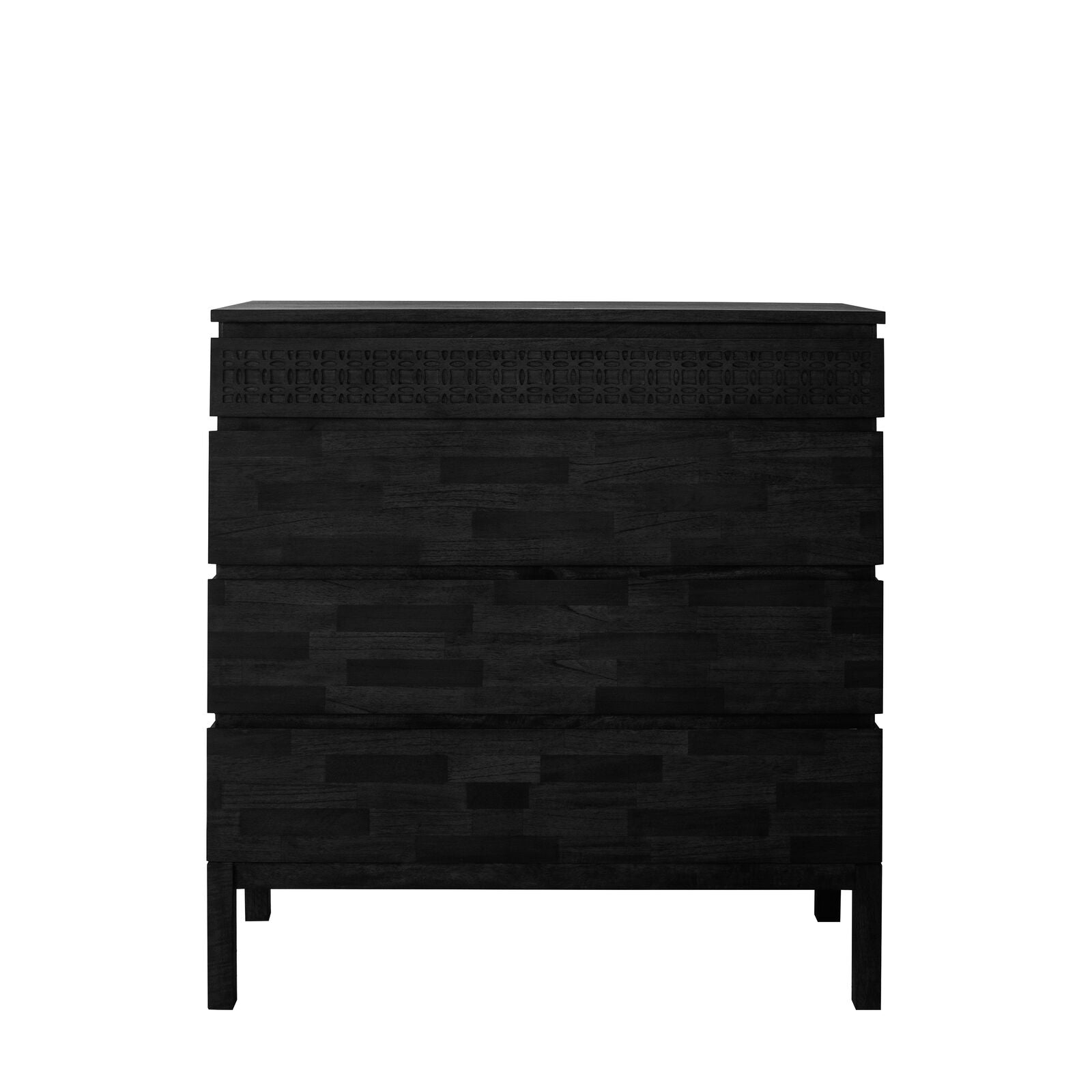 LAYLAH Chest of Drawers in Matte Black Charcoal Finish | MalletandPlane.com