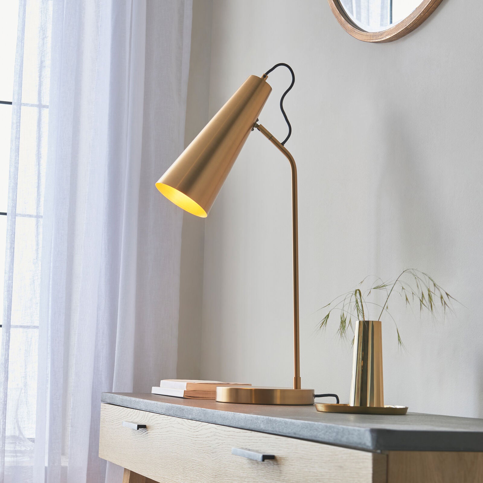 KARNA Bedside Reading Lamp – Antique Brass