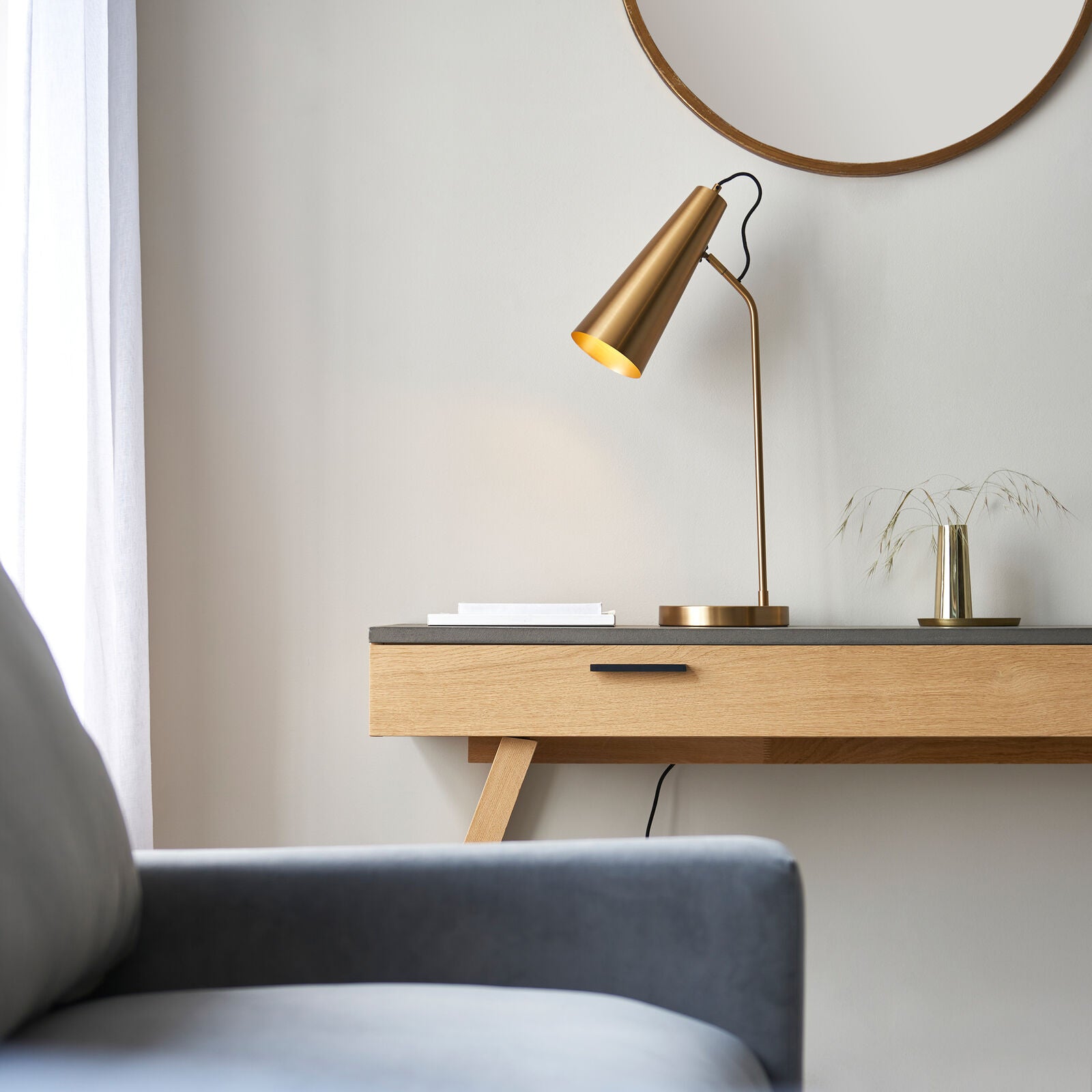 KARNA Bedside Reading Lamp – Antique Brass