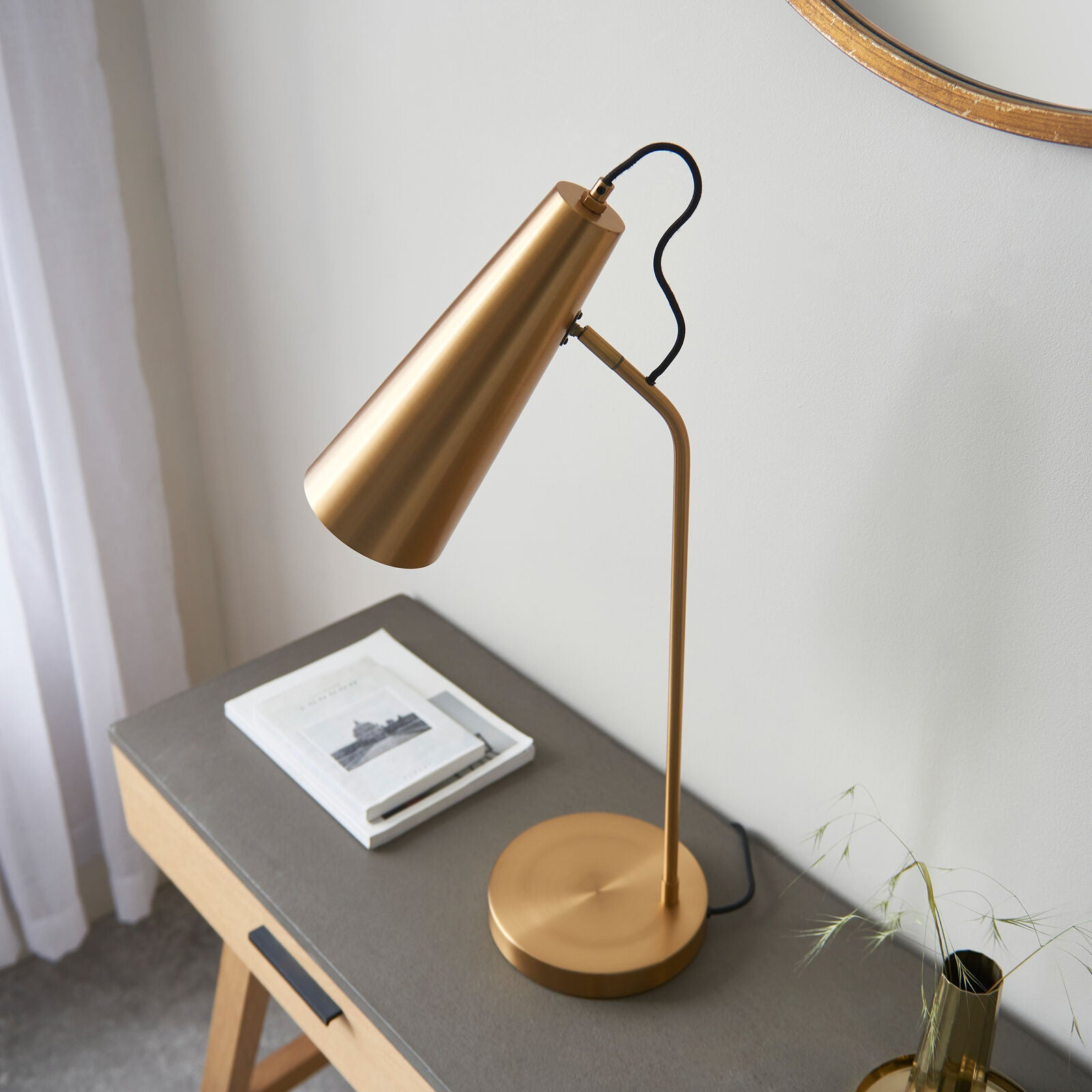 KARNA Bedside Reading Lamp – Antique Brass