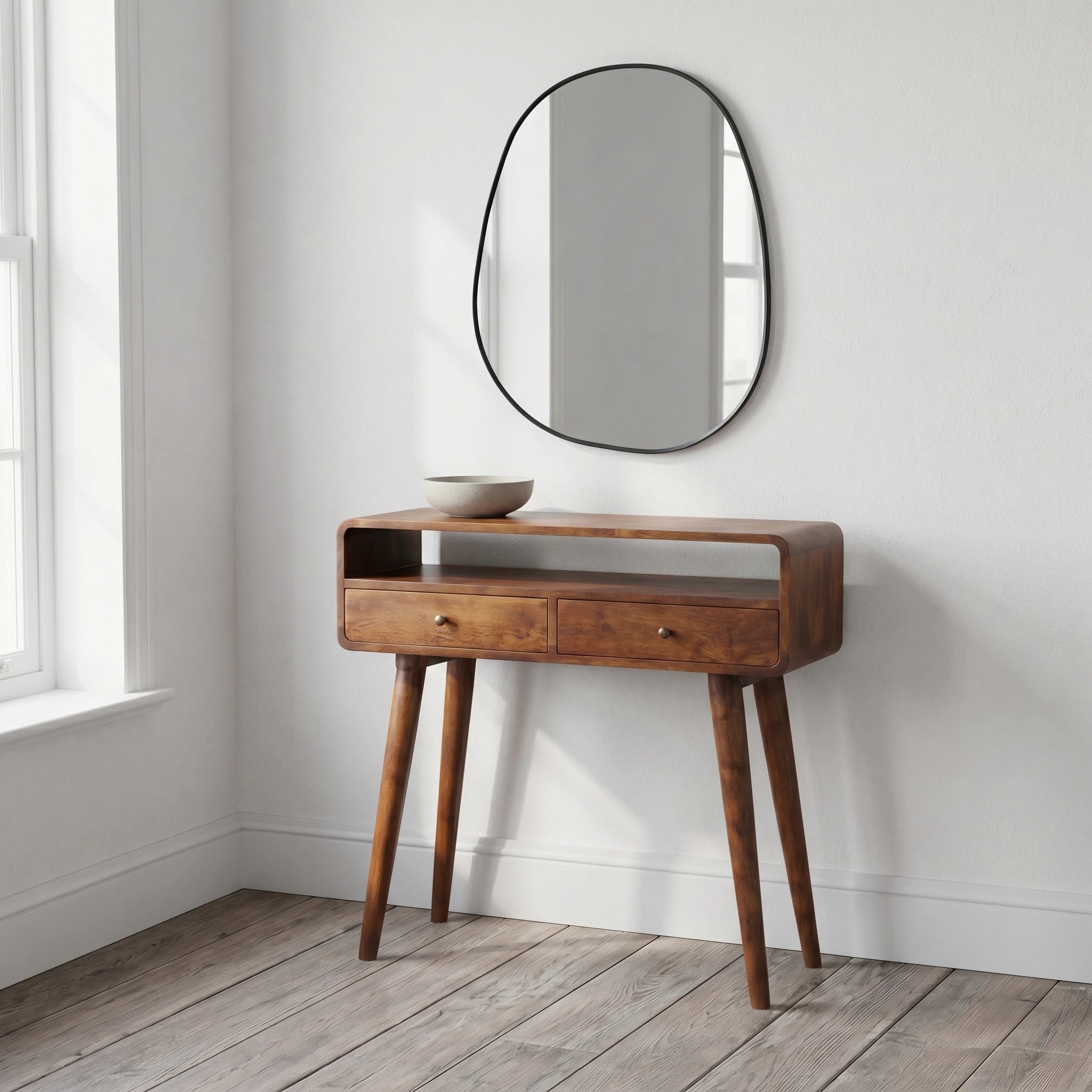 LOMA Medium Black Pebble Mirror