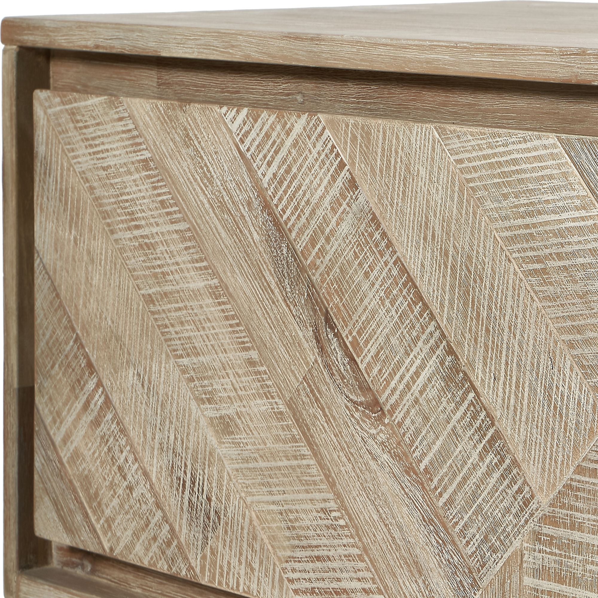 MARCA sand washed solid acacia wood console table with 1 drawer and 1 open niche | malletandplane.com