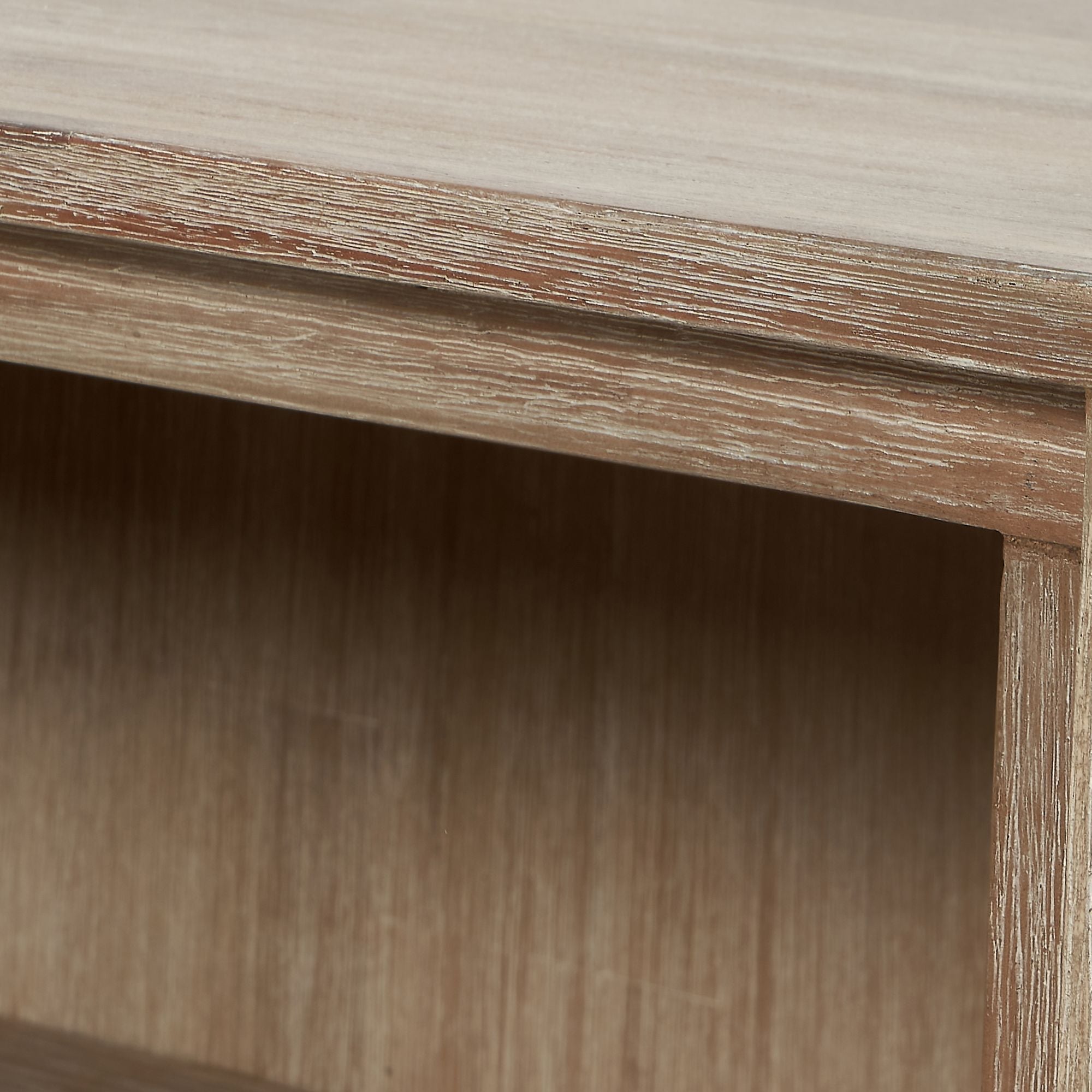 MARCA sand washed solid acacia wood console table with 1 drawer and 1 open niche | malletandplane.com