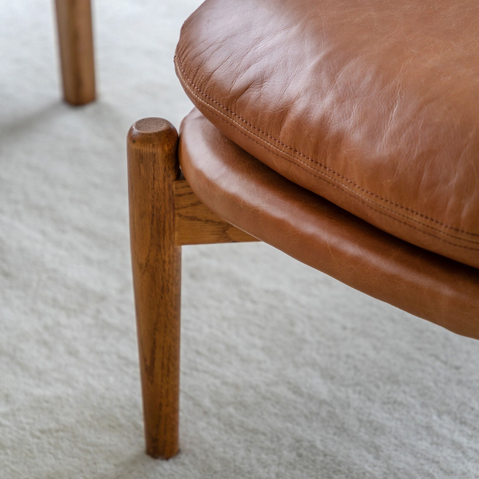 MARCUS Vintage Brown Leather Footstool | malletandplane.com