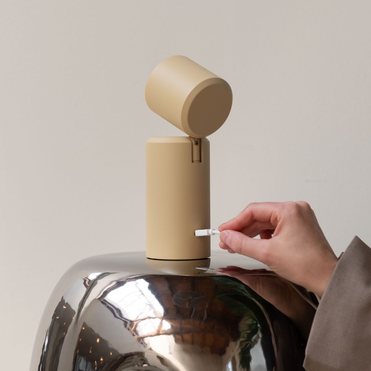 Milan Rechargeable Table & Wall Lamp - Sand | Cordless LED Bedside Lamp