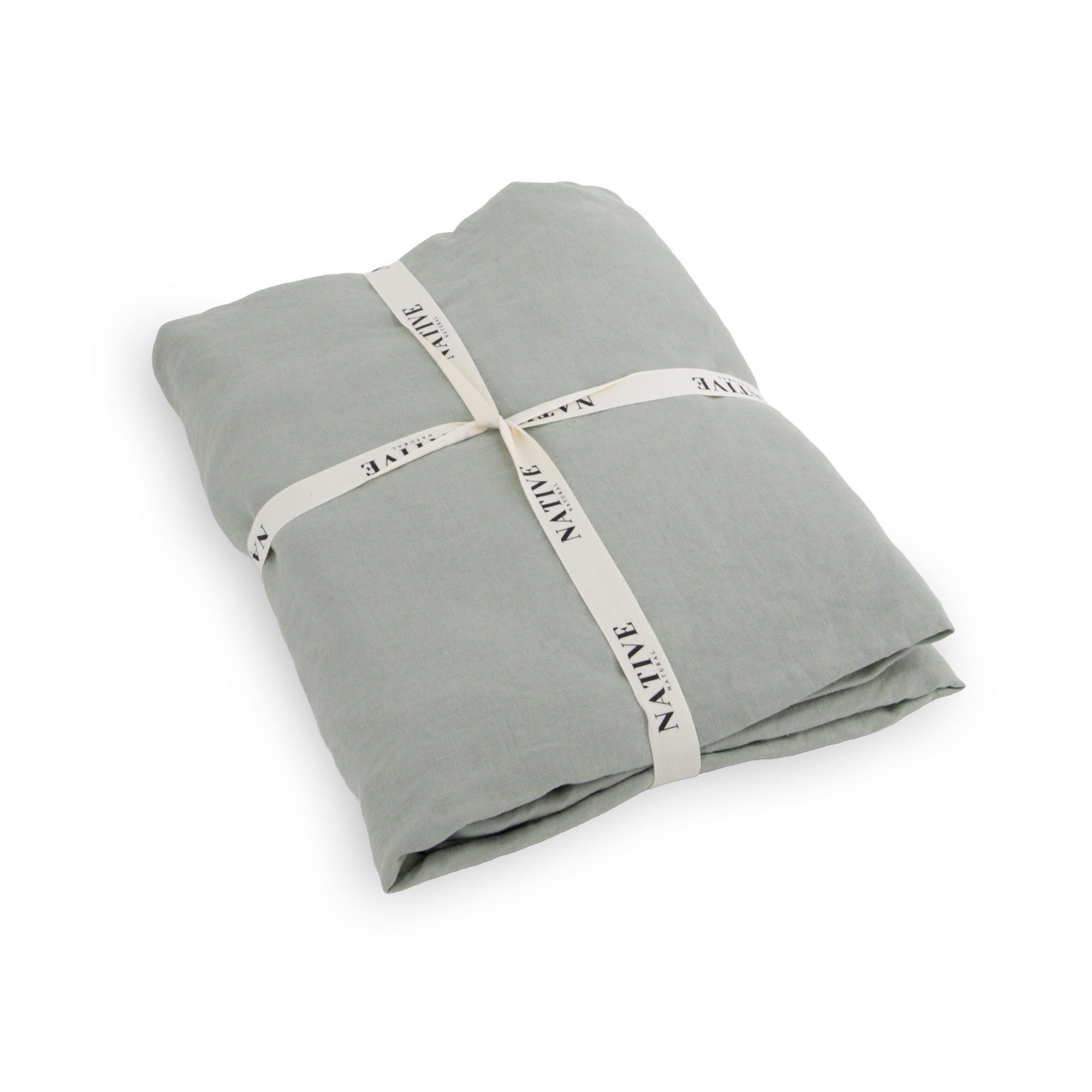 Native Linen King Fitted Sheet – Sage | malletandplane.com