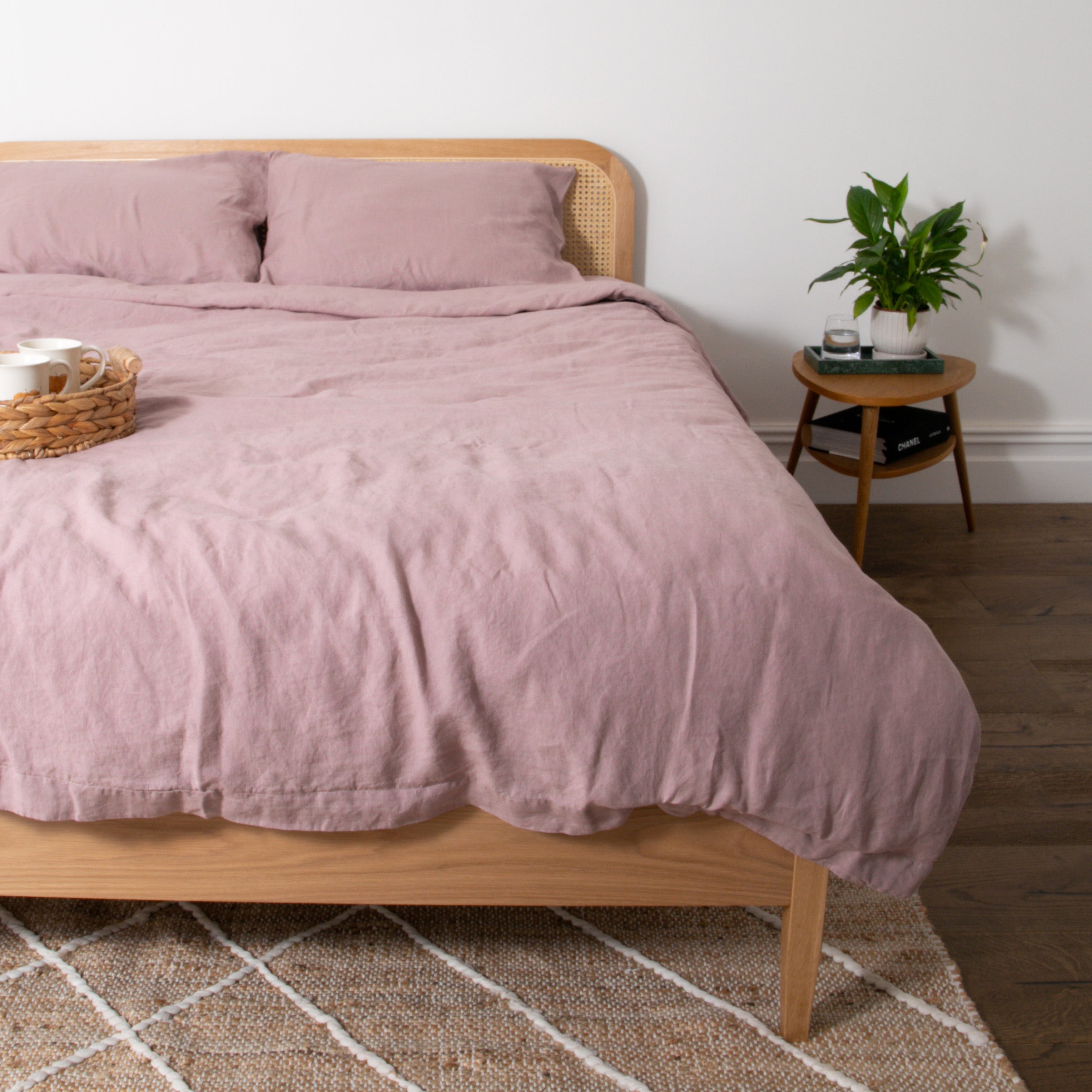 Native Linen King Duvet Cover - Blush | malletandplane.com