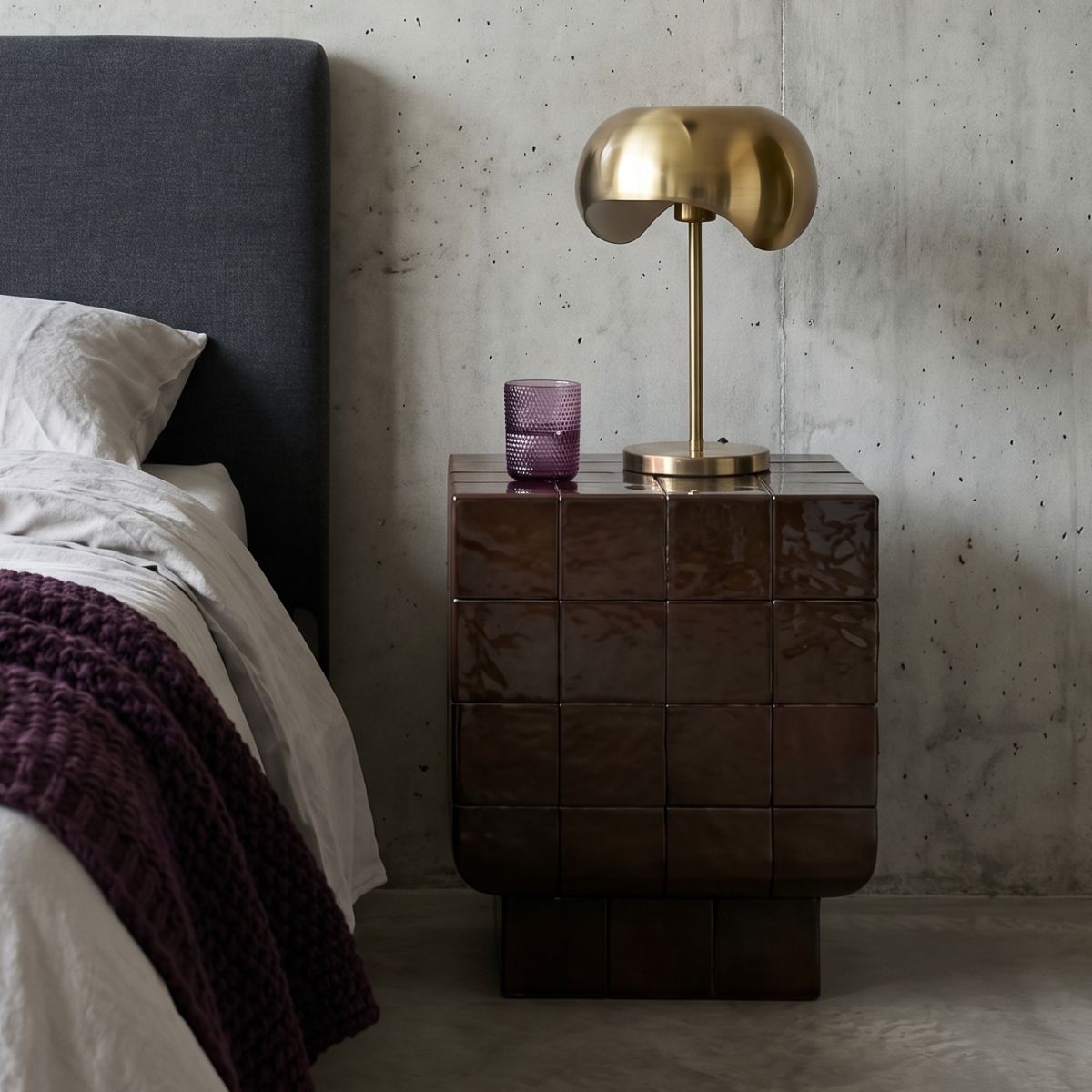 Nero Block Bedside Table