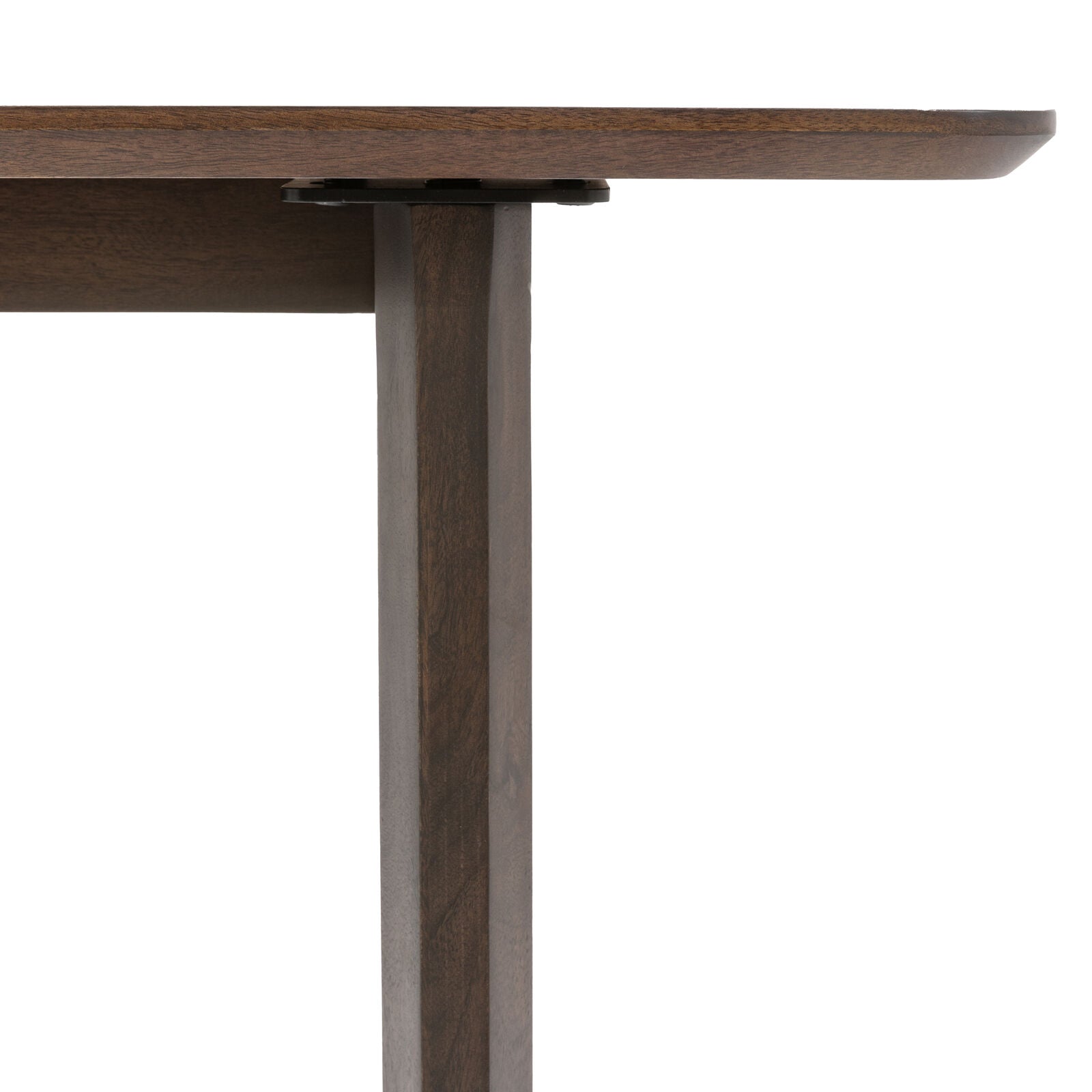 Paolo solid mango wood console table in deep walnut finish | malletandplane.com