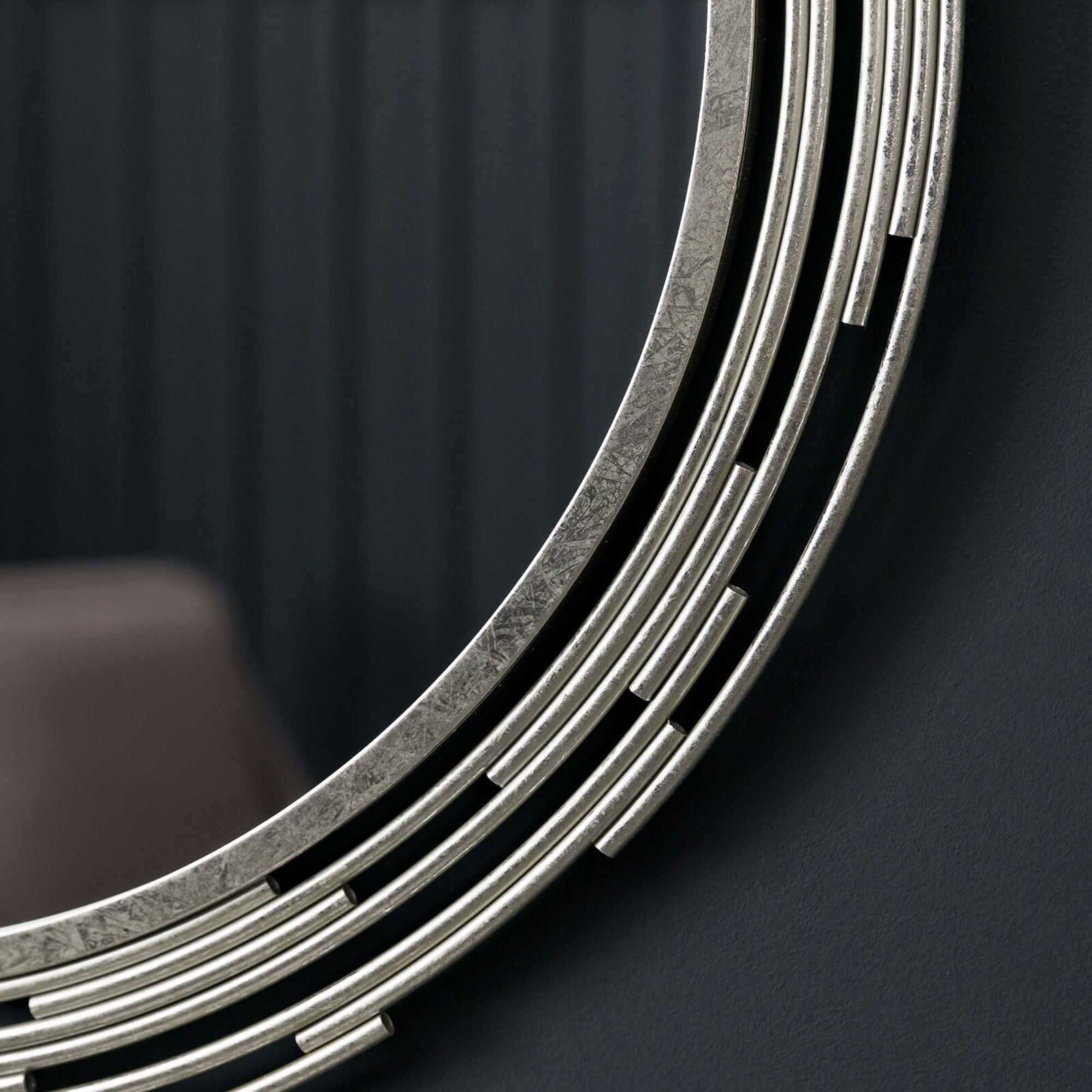 Porto 800mm diameter silver round mirror | MalletandPlane.com