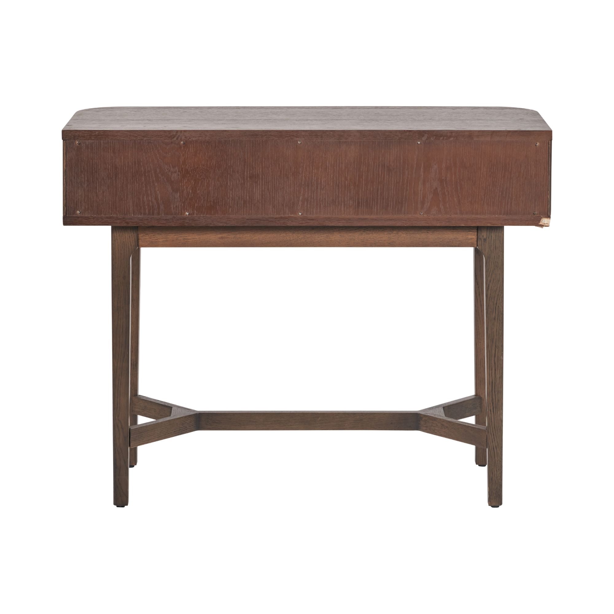 RAIE 2 drawer console table in rich walnut finish | malletandplane.com