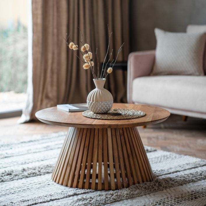 Coffee table with slats hotsell