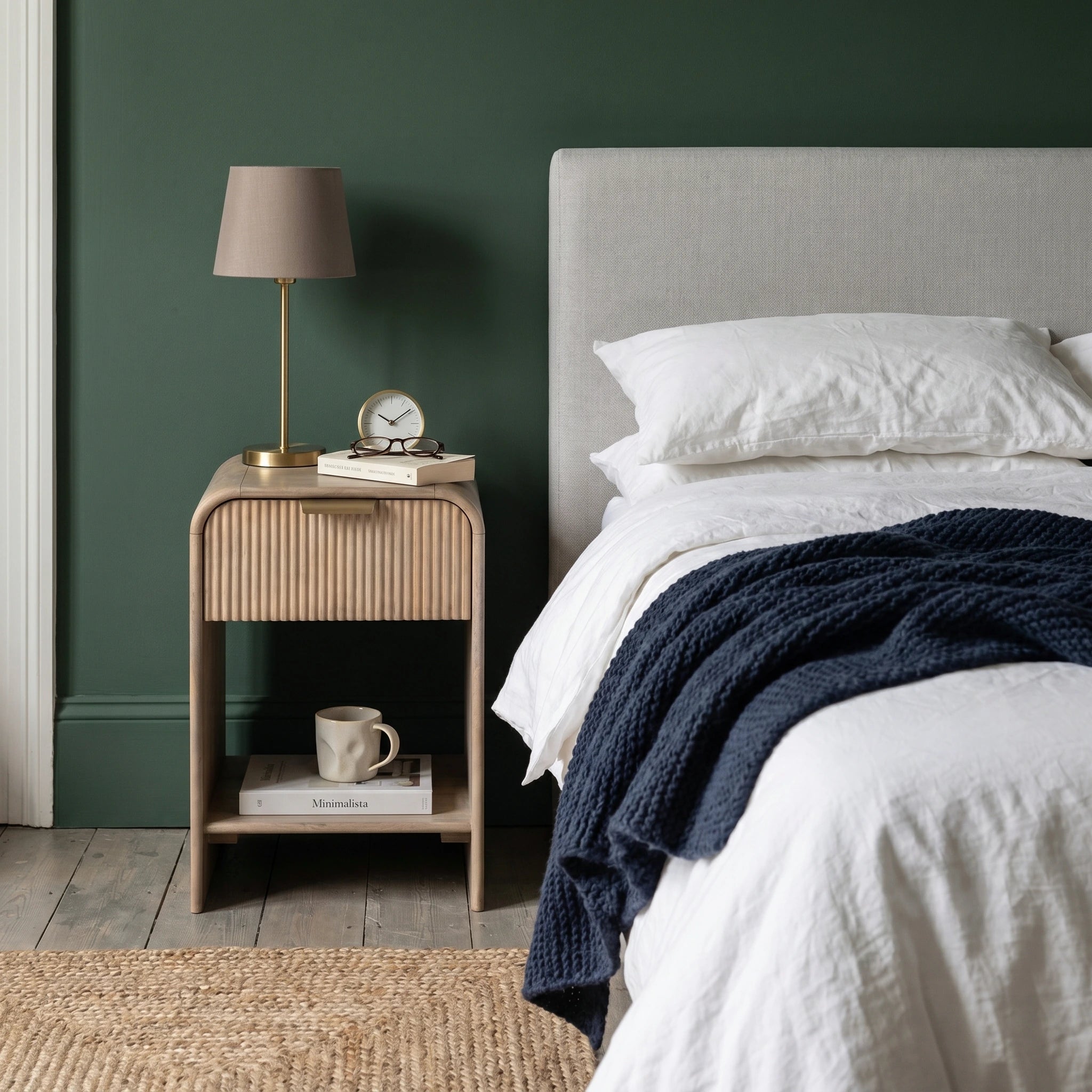 Rocca Slim Bedside Table – Solid Mango Wood – Narrow 35cm | Mallet & Plane