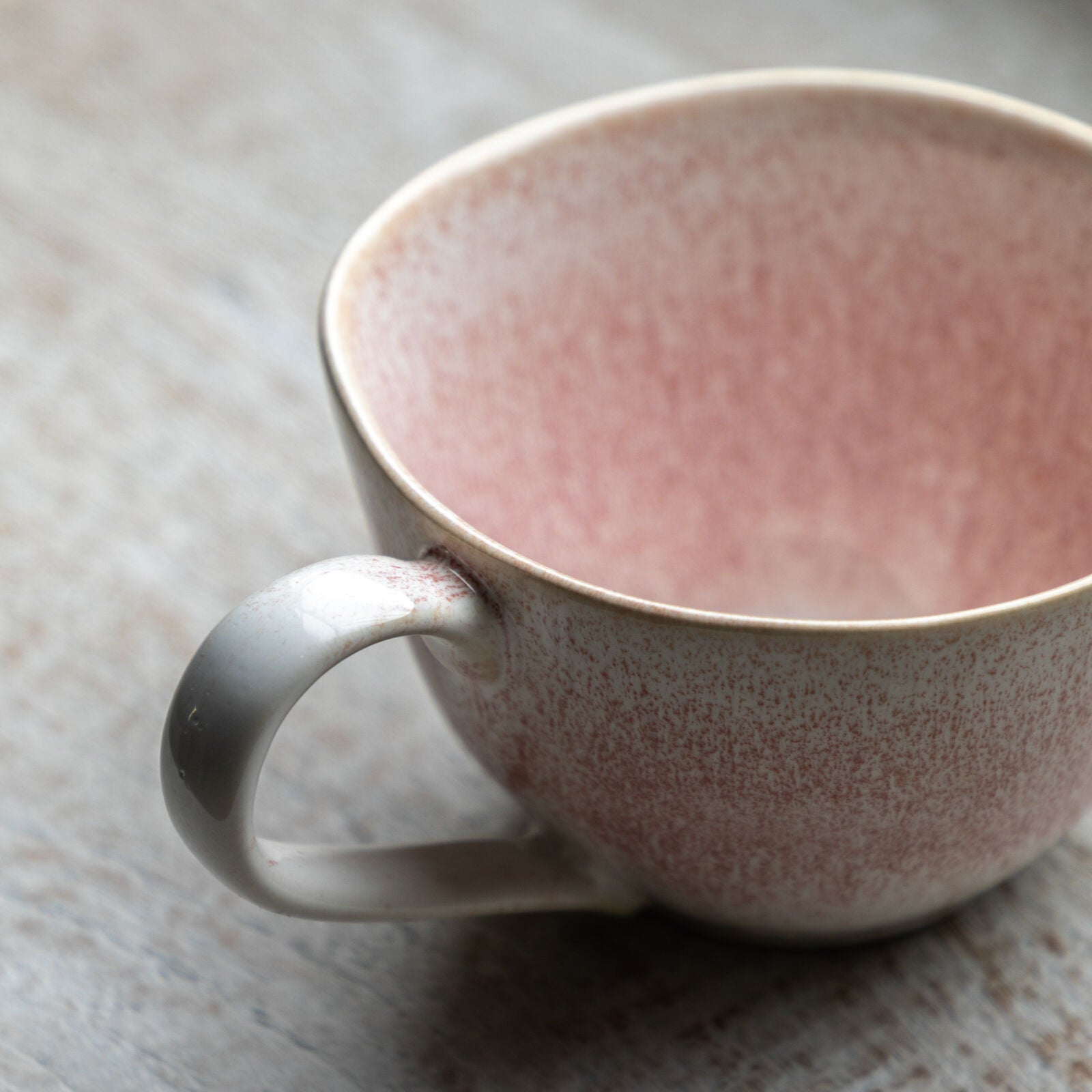 Reactive pink glaze set of 4 ceramic coffee mugs | malletandplane.com