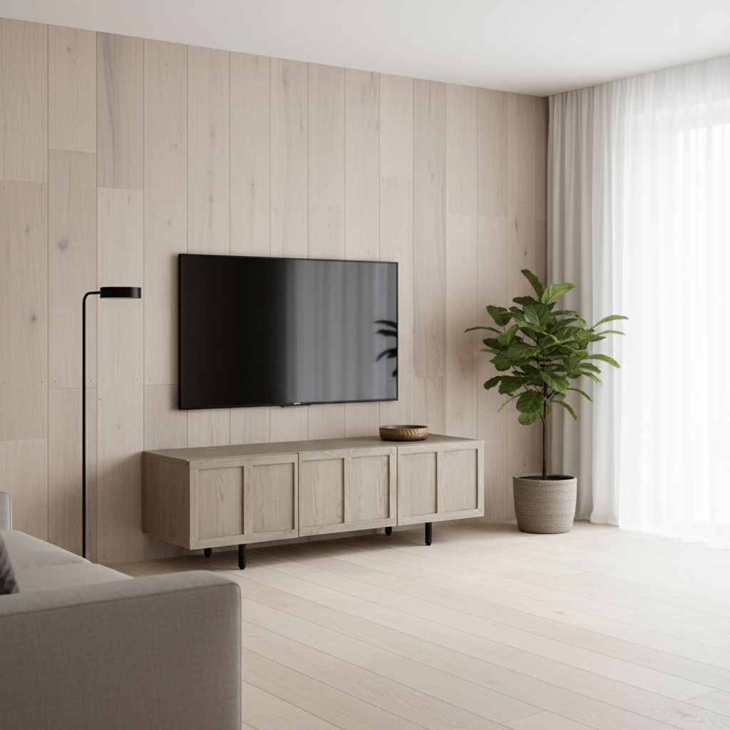 SEIS Panelled Media Unit – Wide TV Storage for Modern Homes