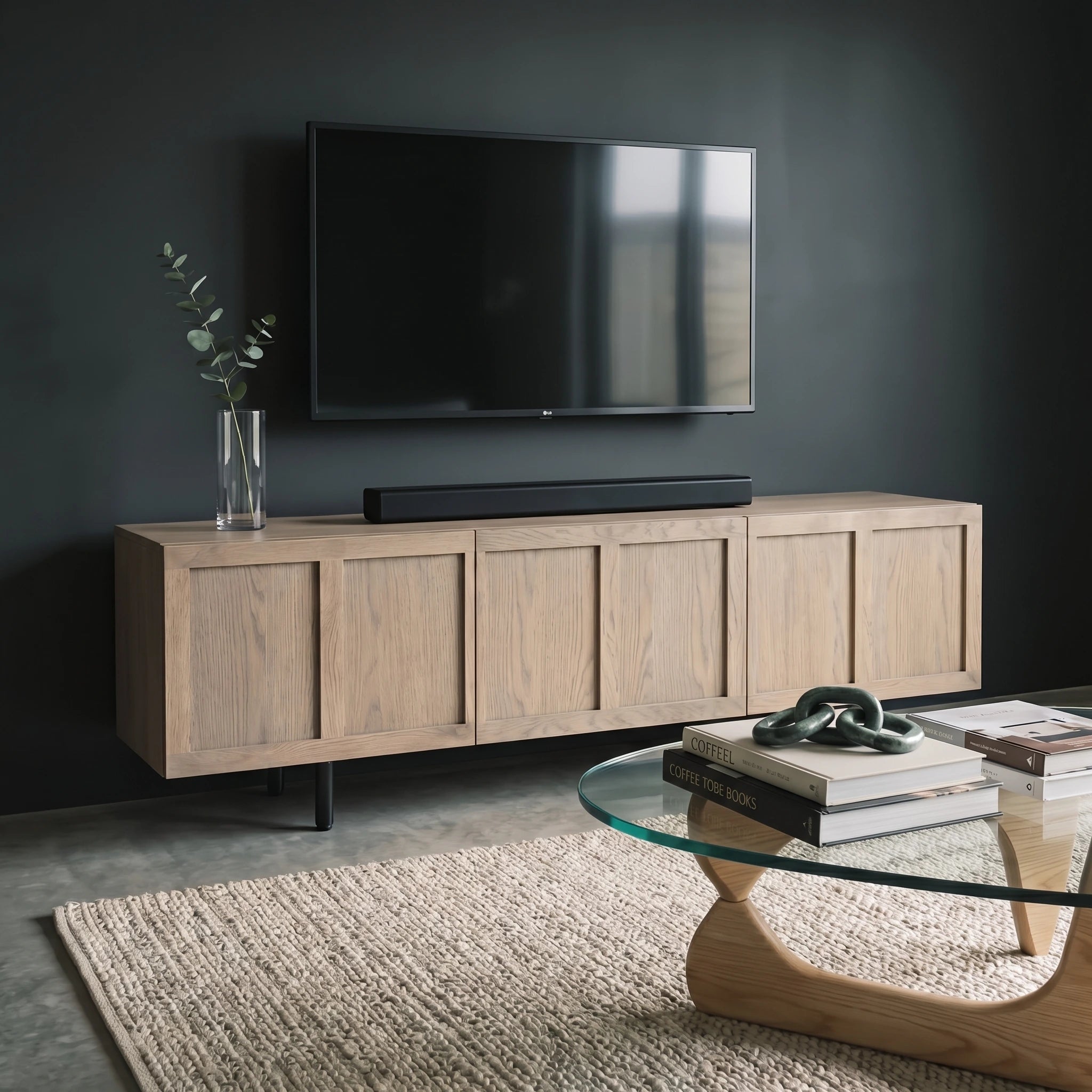 SEIS Panelled Media Unit – Wide TV Storage for Modern Homes