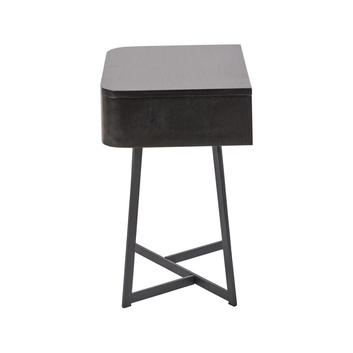SORA Black Ash & Metal Bedside Table | malletandplane.com