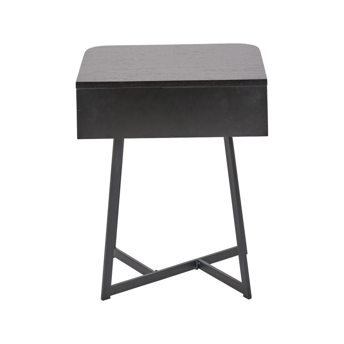 SORA Black Ash & Metal Bedside Table | malletandplane.com