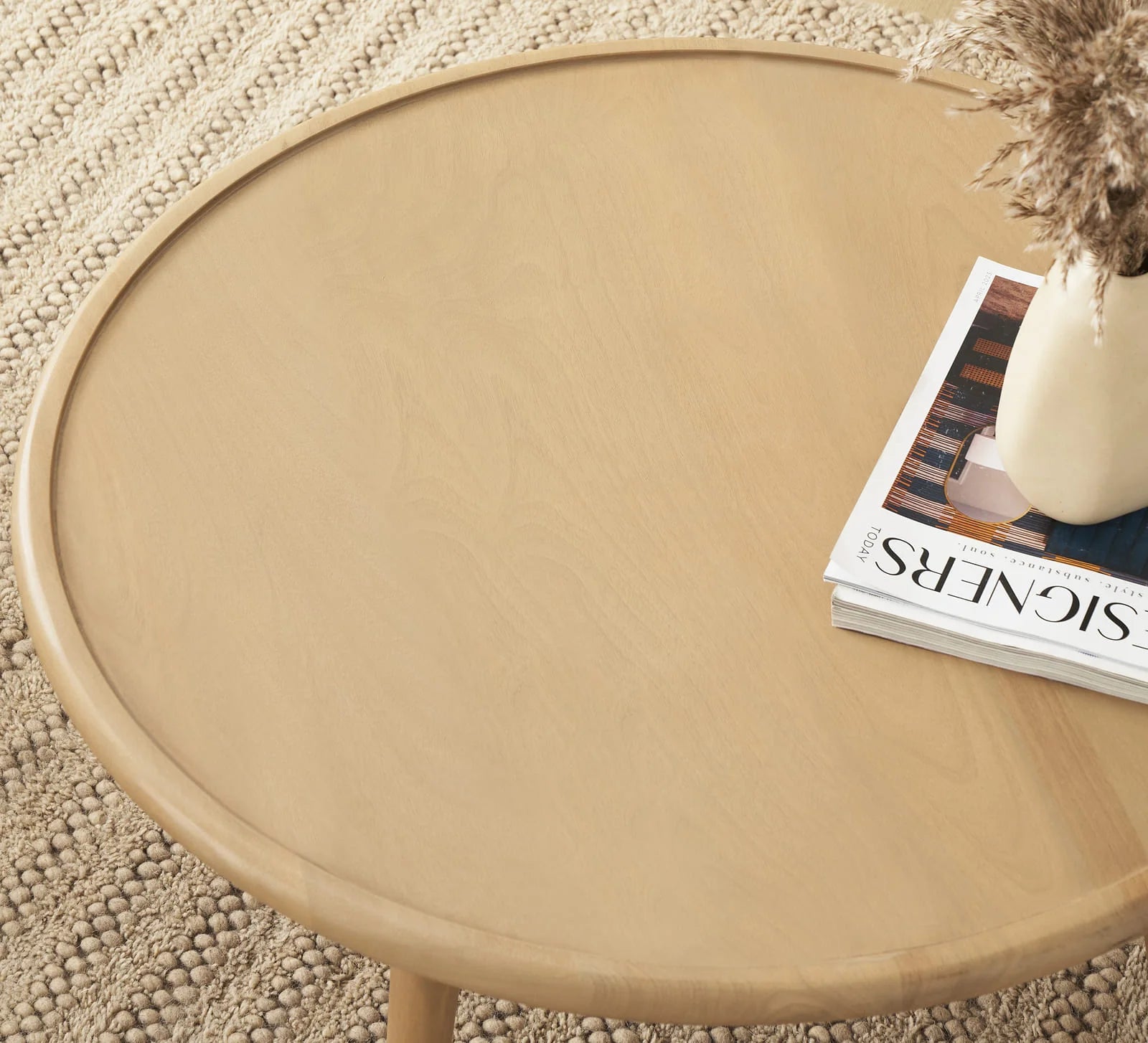 Oslo Scandinavian Oak solid wood round coffee table | malletandplane.com