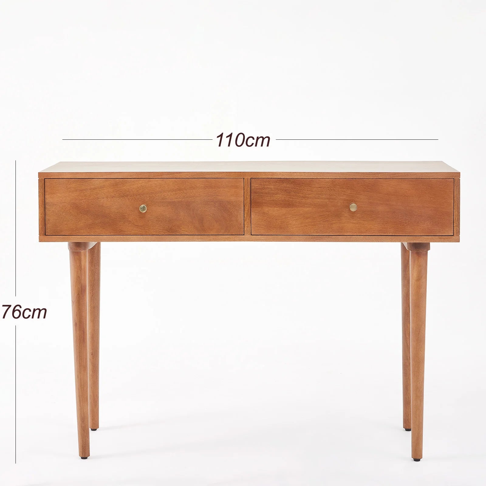 Oslo Scandinavian walnut solid wood 2 drawer console table | malletandplane.com