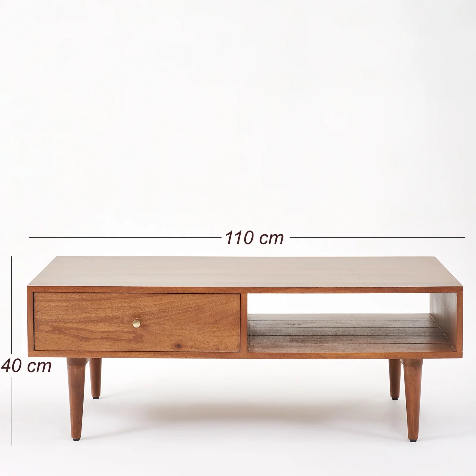 Oslo Scandinavian walnut storage solid wood coffee table | malletandplane.com