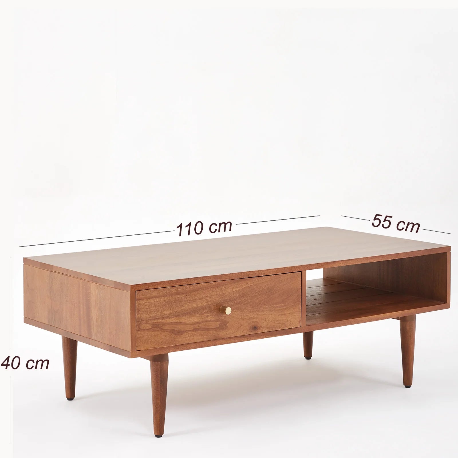 Oslo Scandinavian walnut storage solid wood coffee table | malletandplane.com