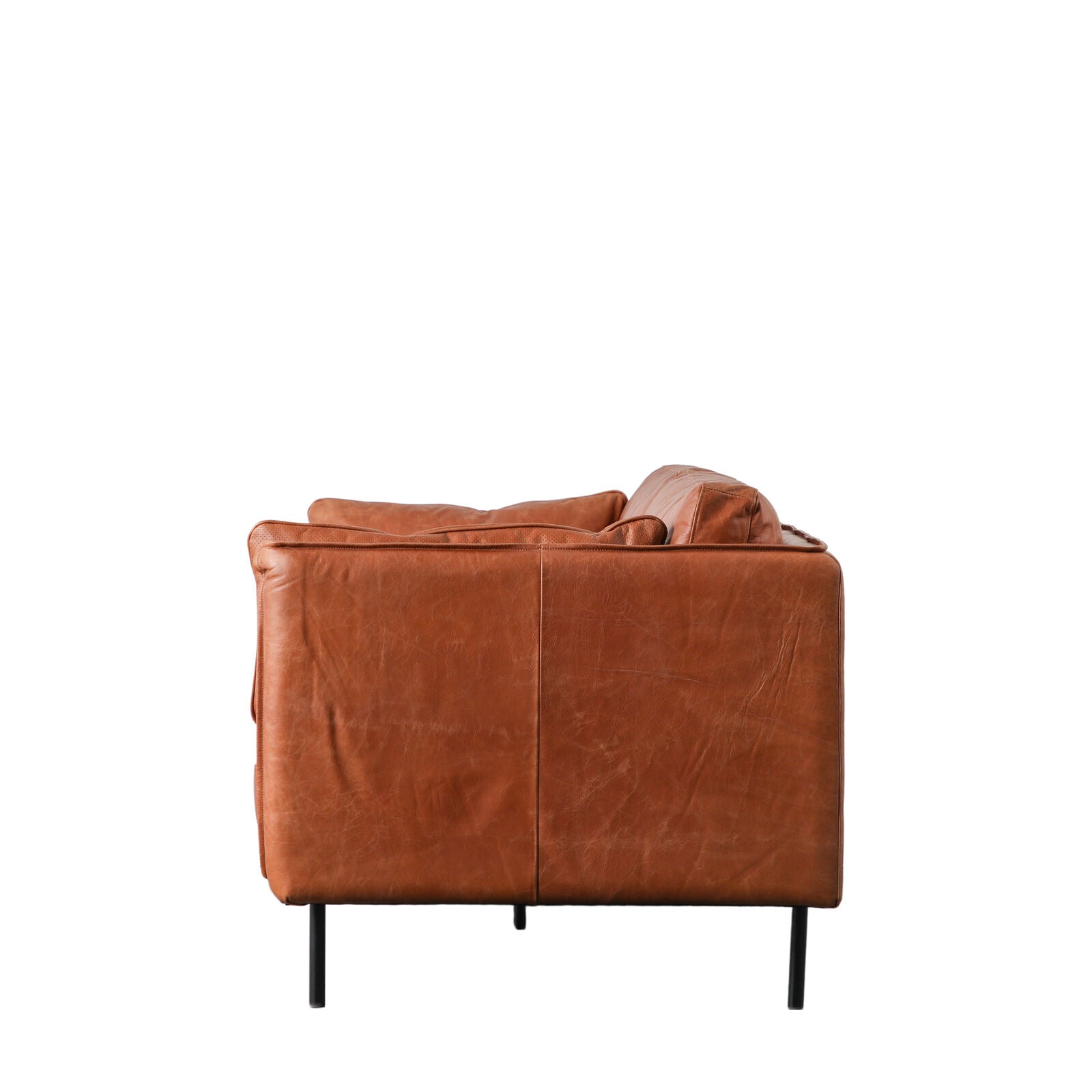 Teddy 3 seater leather sofa with metal legs | malletandplane.com