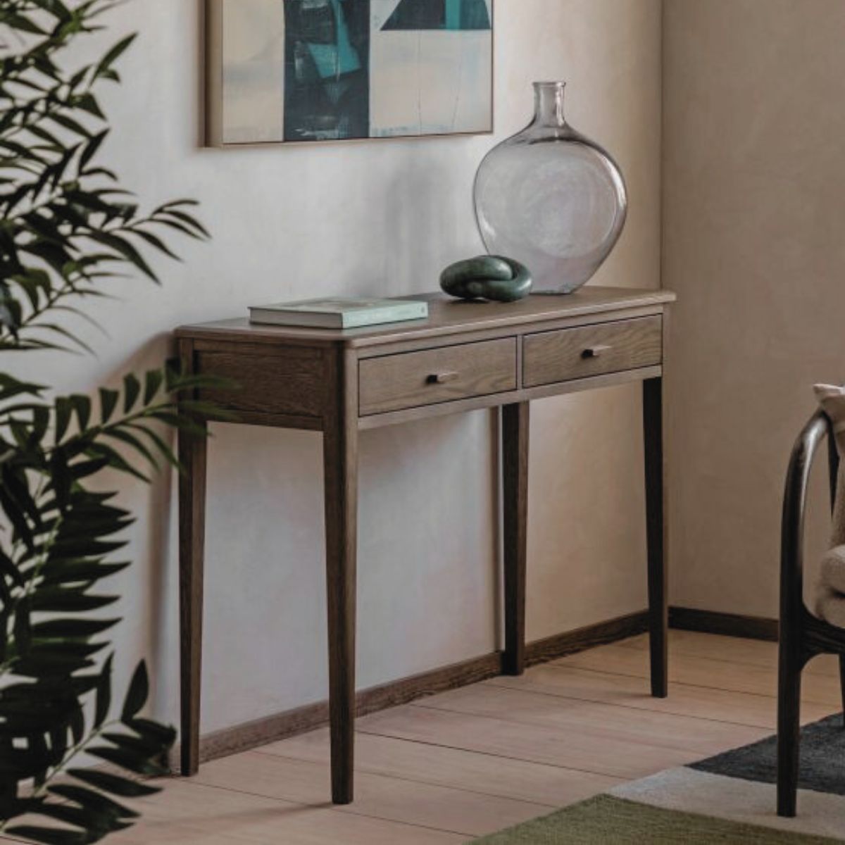 Torsten Walnut Console Table with 2 Drawers | malletandplane.com