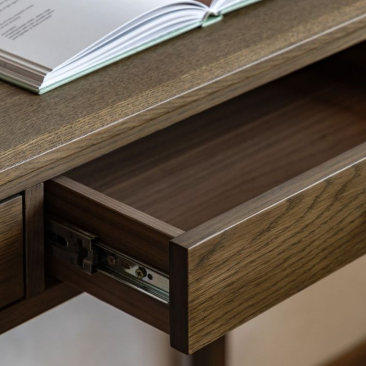 Torsten Walnut Console Table with 2 Drawers | malletandplane.com
