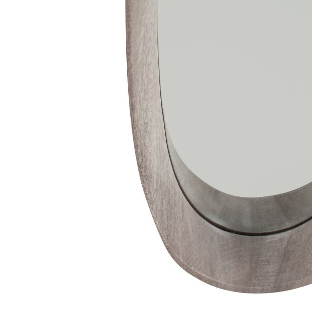 VIDA Grey Oak Wood Veneer Teardrop Wall Mirror | malletandplane.com