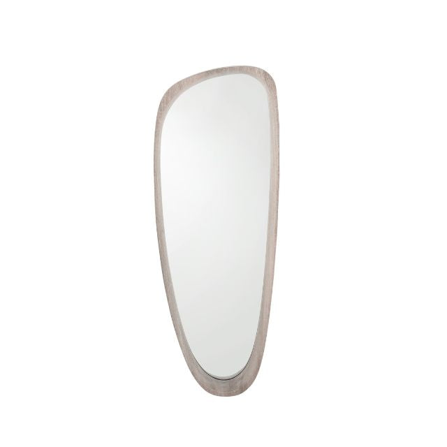 VIDA Grey Oak Wood Veneer Teardrop Wall Mirror | malletandplane.com