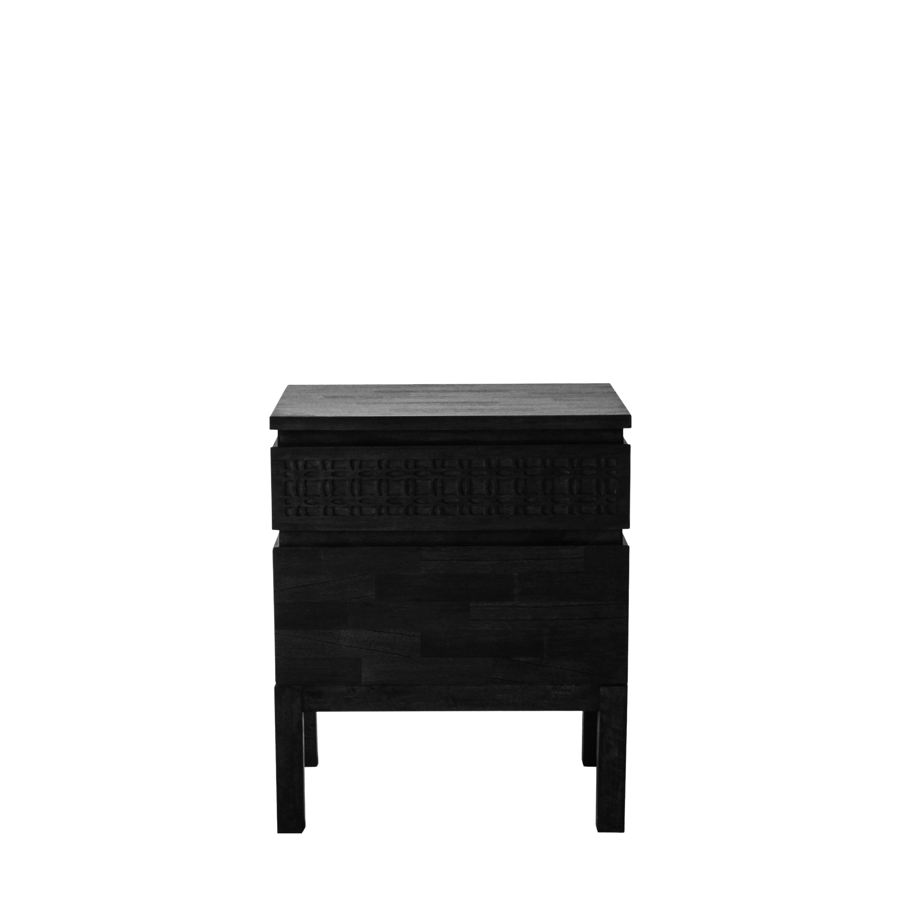 Laylah Black 2 Drawer Bedside Table - product view 1