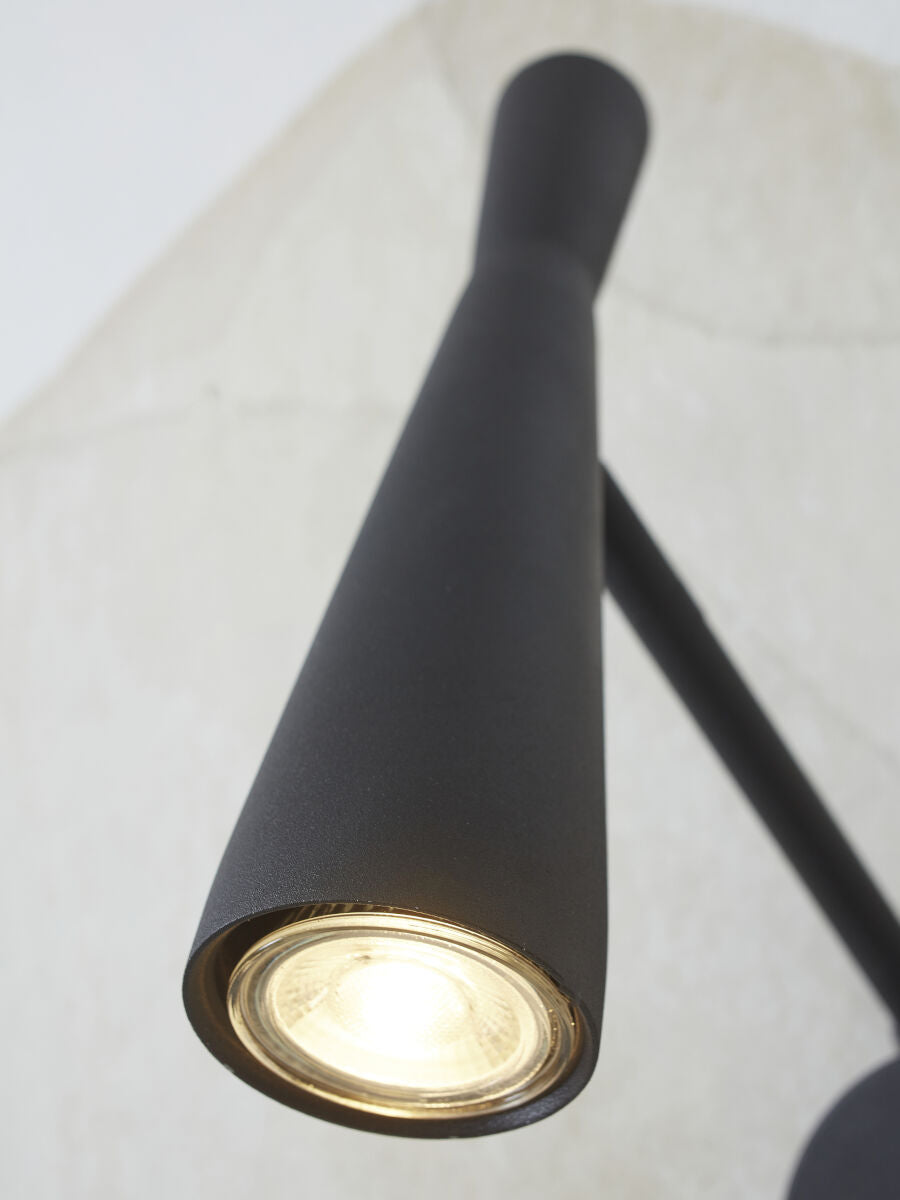 Bordeaux adjustable plug in wall light in black finish | malletandplane.com