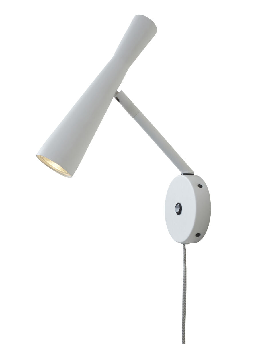 Bordeaux adjustable plug in wall light in white finish | malletandplane.com