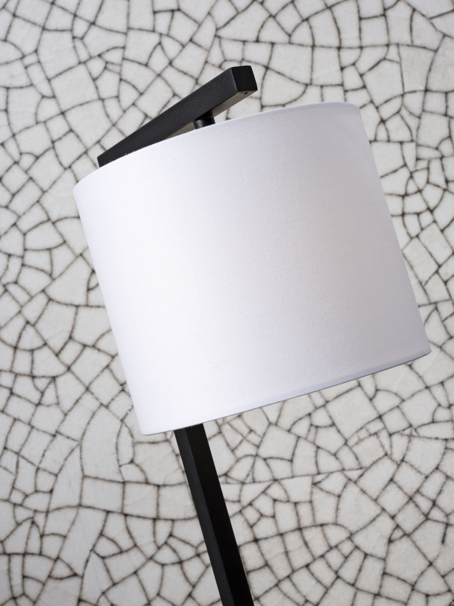 Boston black metal table lamp with black, grey or white shade | malletandplane.com