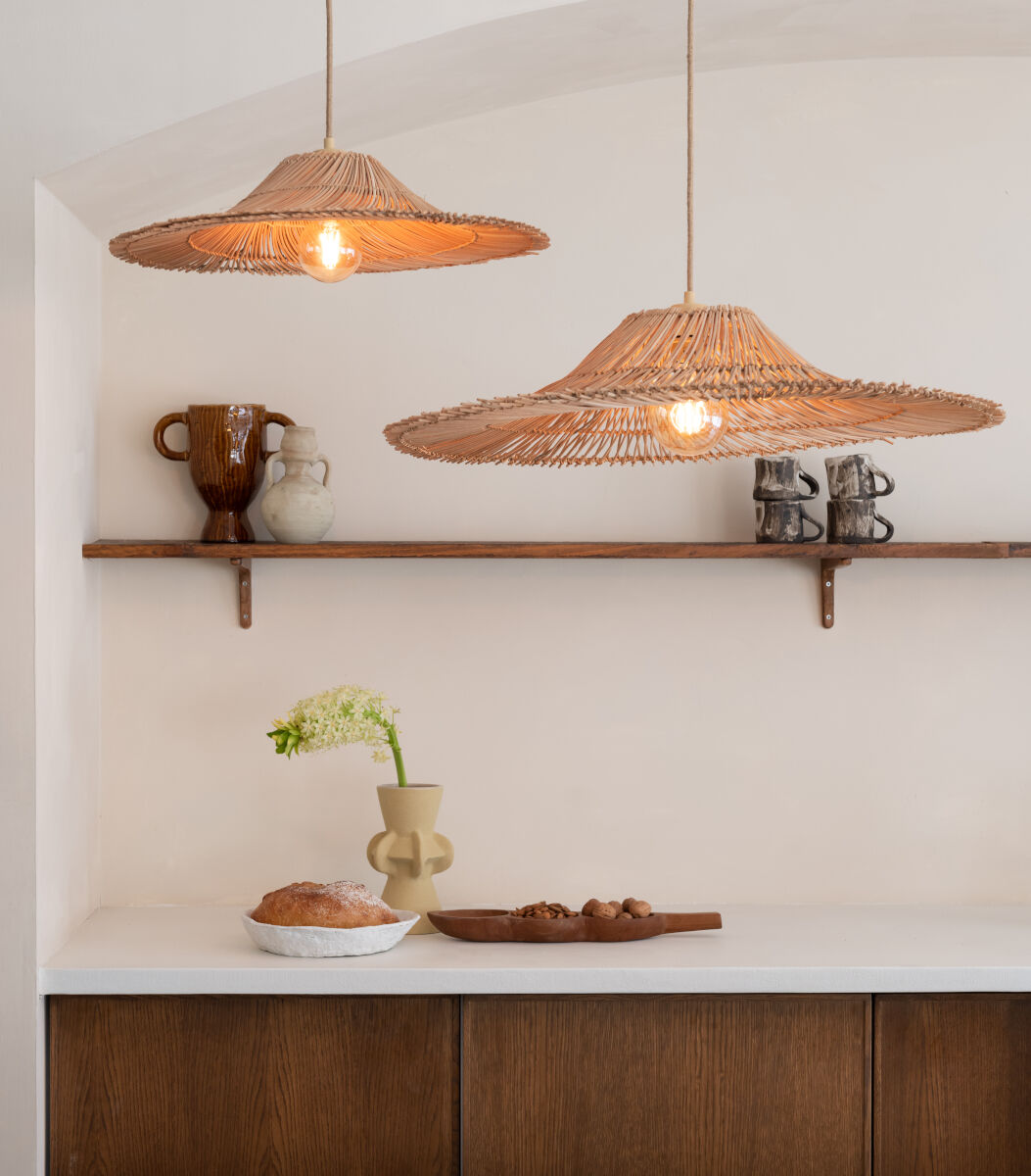 Cancun handwoven natural rattan pendant light | malletandplane.com