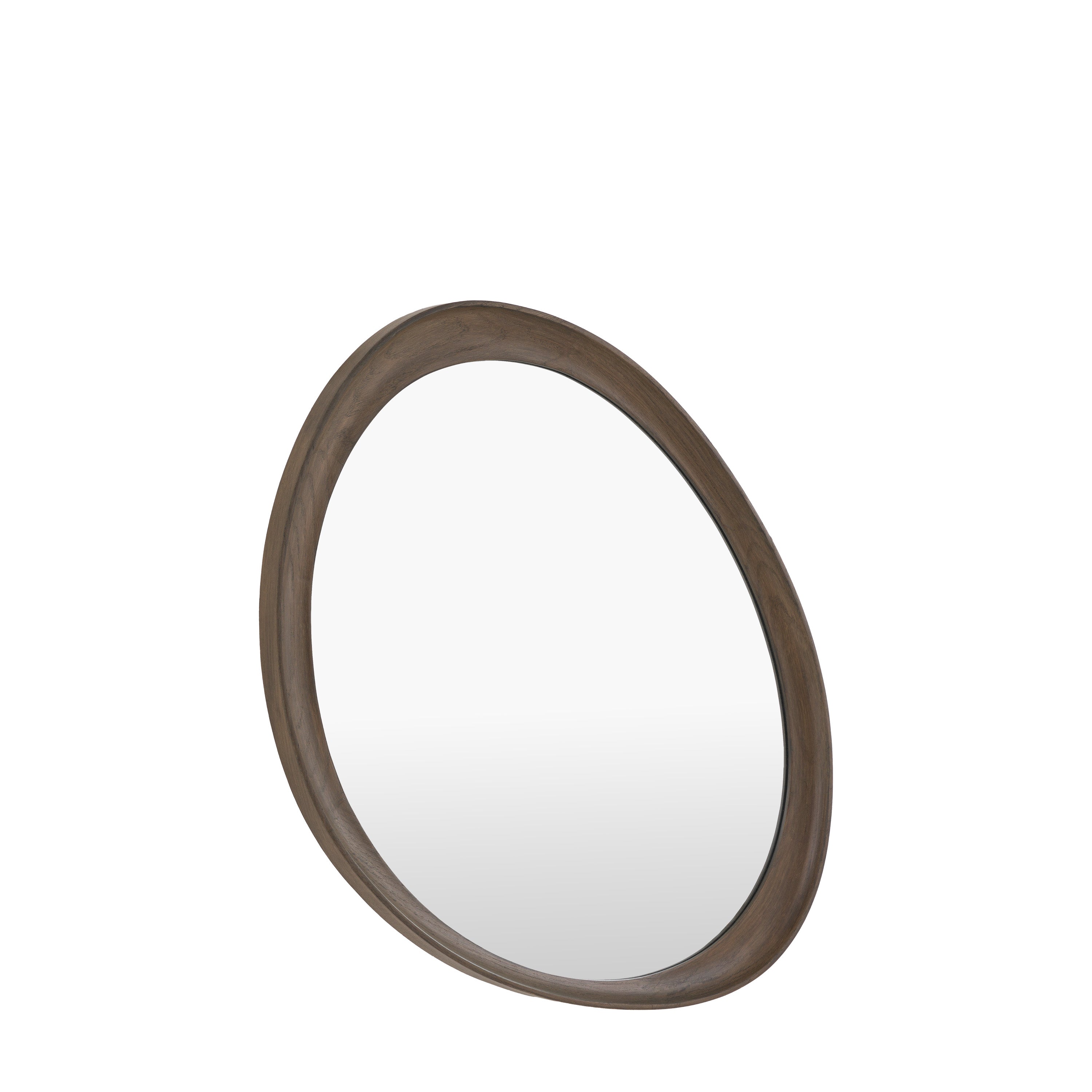 Copenhagen Pebble Mirror Walnut - detail and lifestyle view 6