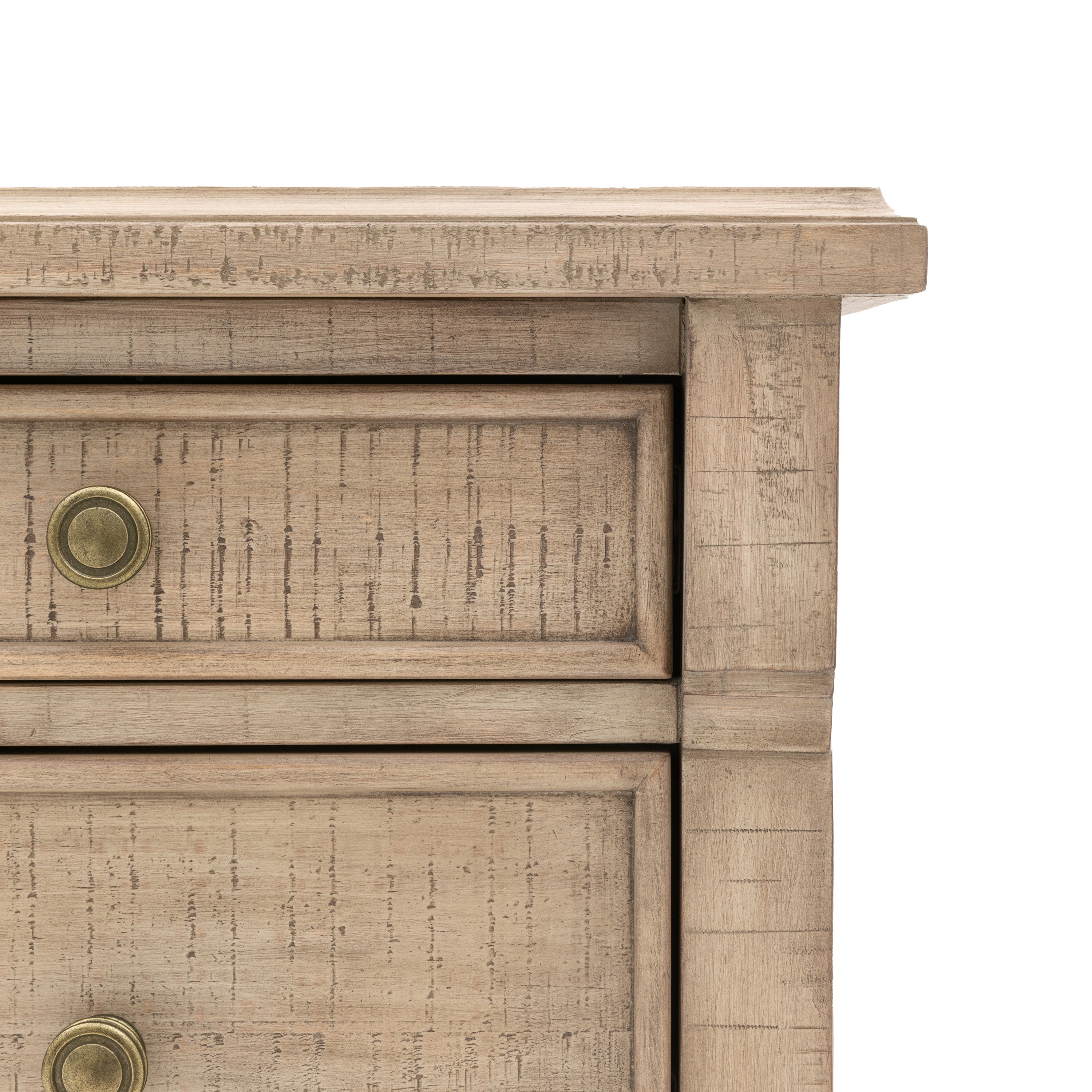 Bromley Natural 3 Drawer Bedside Table - detail and lifestyle view 8