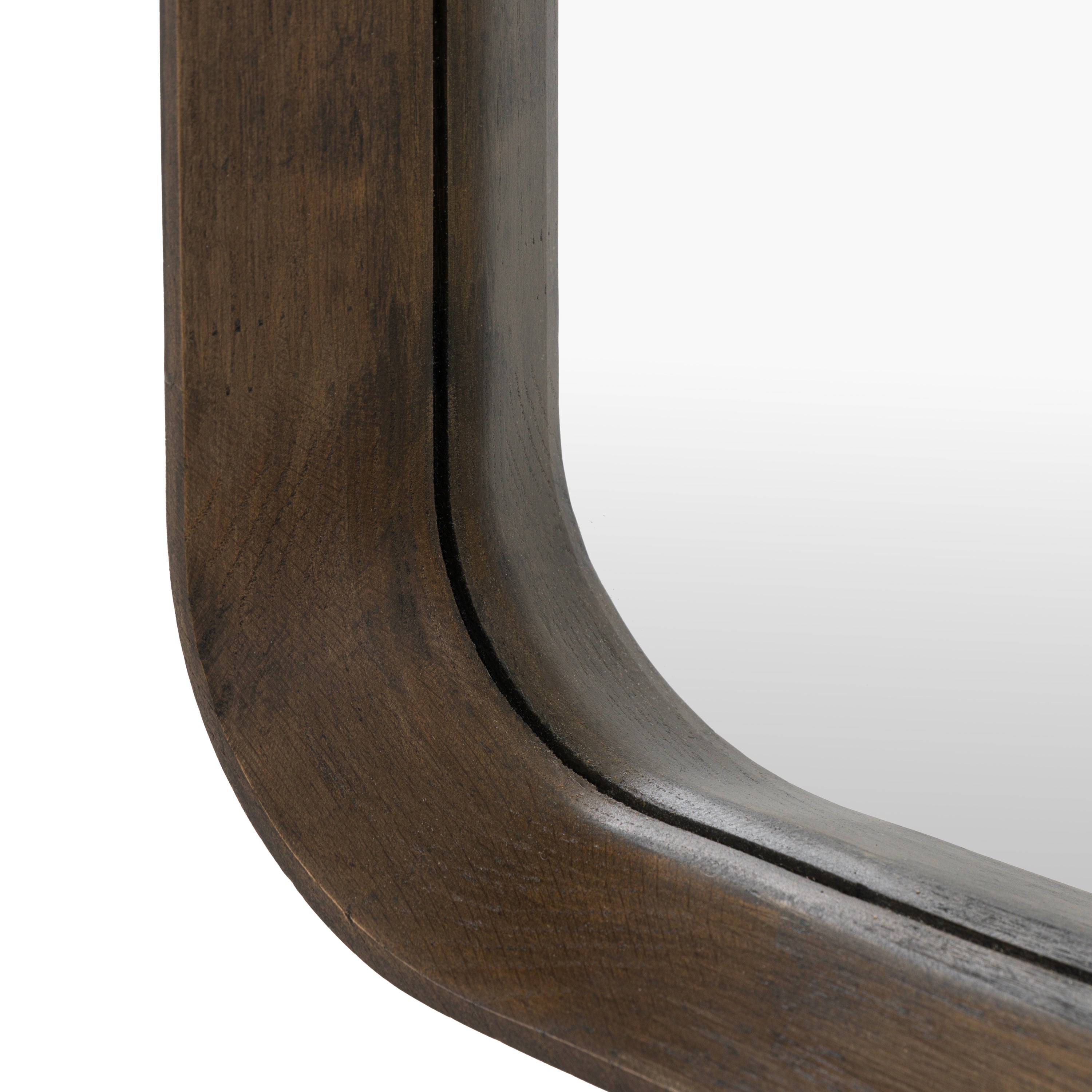 Helsinki Arch Leaner Mirror Walnut - detail and lifestyle view 9