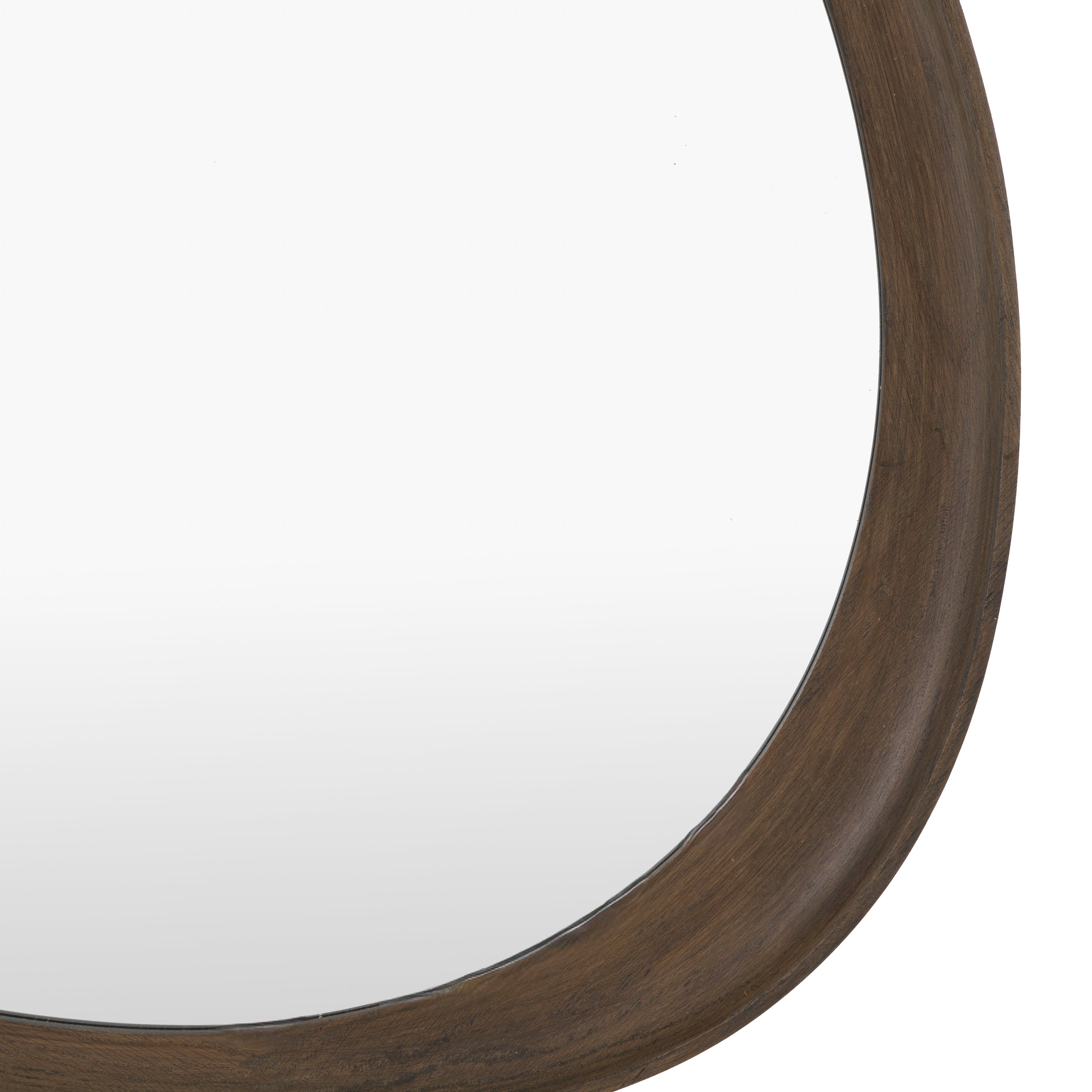 Copenhagen Pebble Mirror Walnut - detail and lifestyle view 8