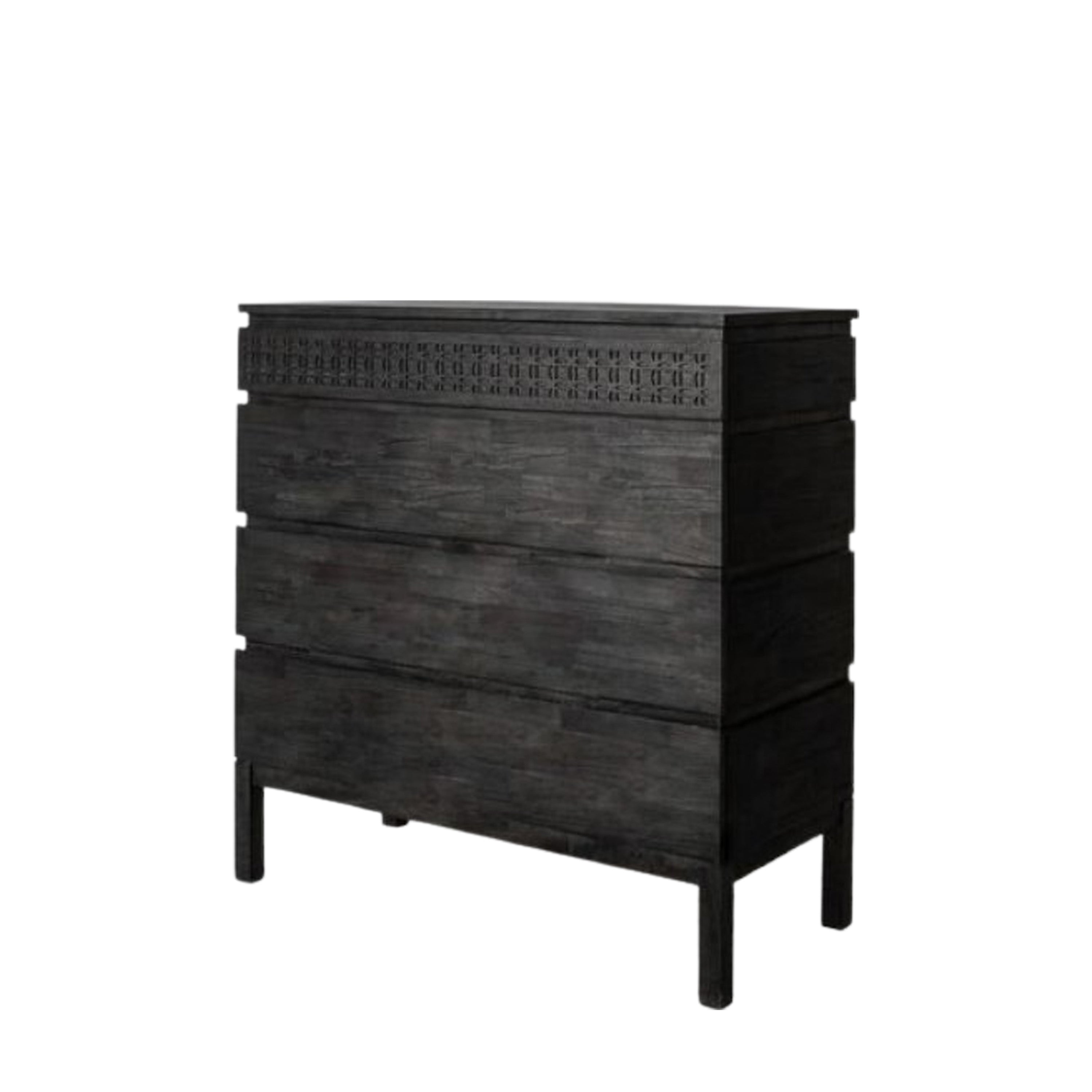LAYLAH Black 4 Drawer Chest of Drawers - detail and lifestyle view 5