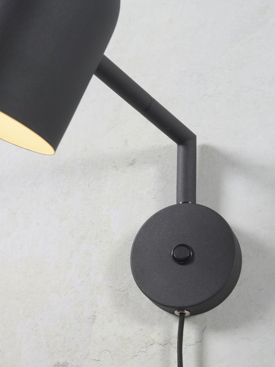 Marseille adjustable wall light in black metal finish | malletandplane.com